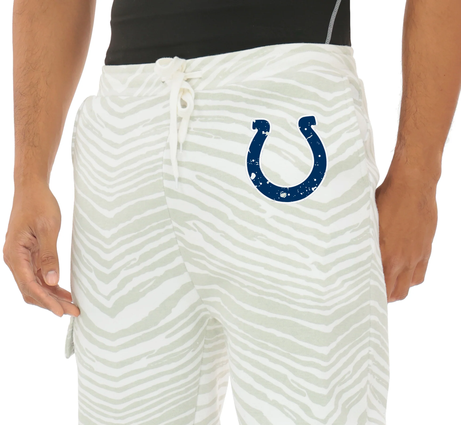 Zubaz NFL UNISEX 90s Team Cargo Joggers - Zebra 2 Color, INDIANAPOLIS COLTS - Image 33