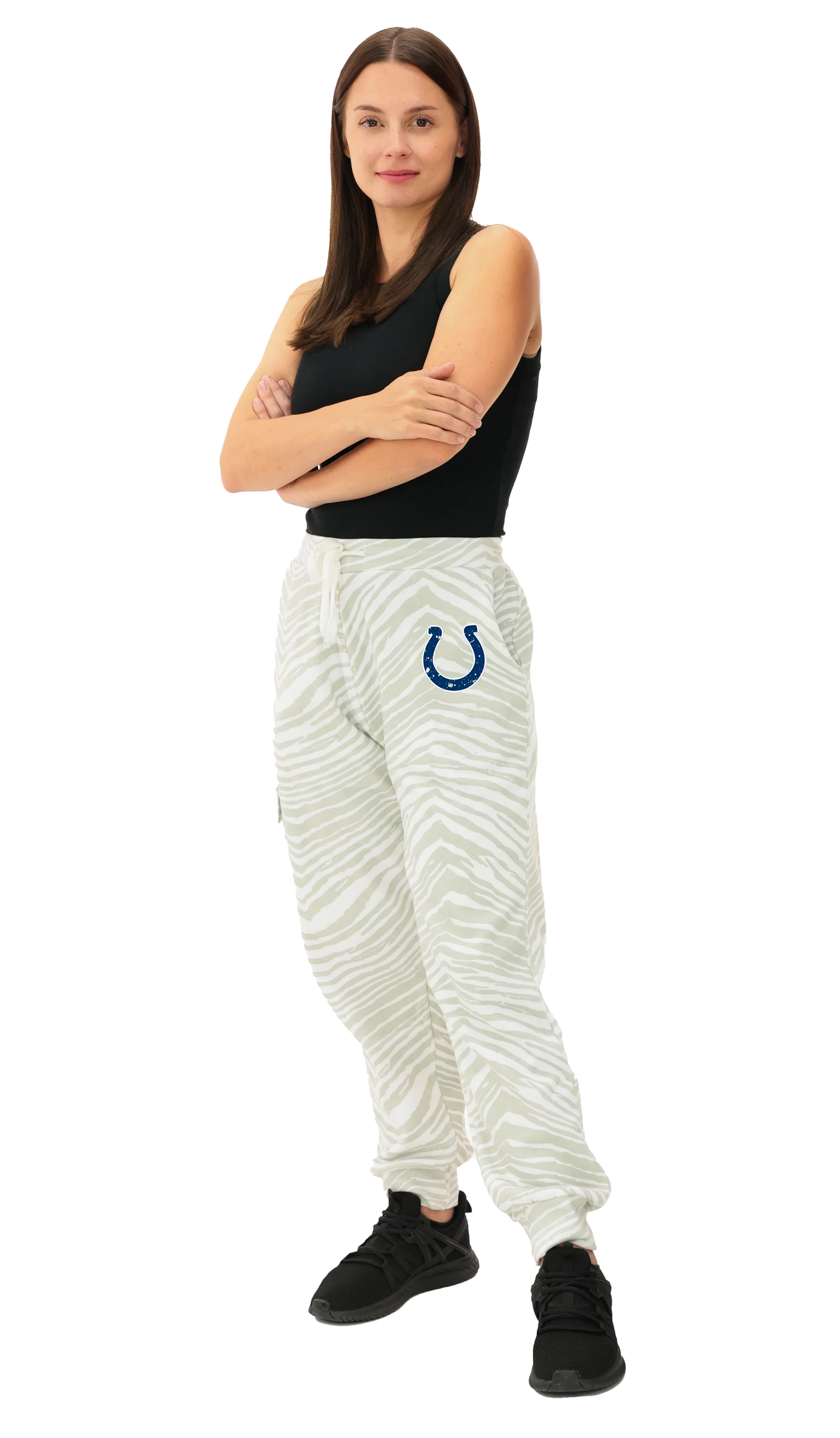 Zubaz NFL UNISEX 90s Team Cargo Joggers - Zebra 2 Color, INDIANAPOLIS COLTS - Image 43