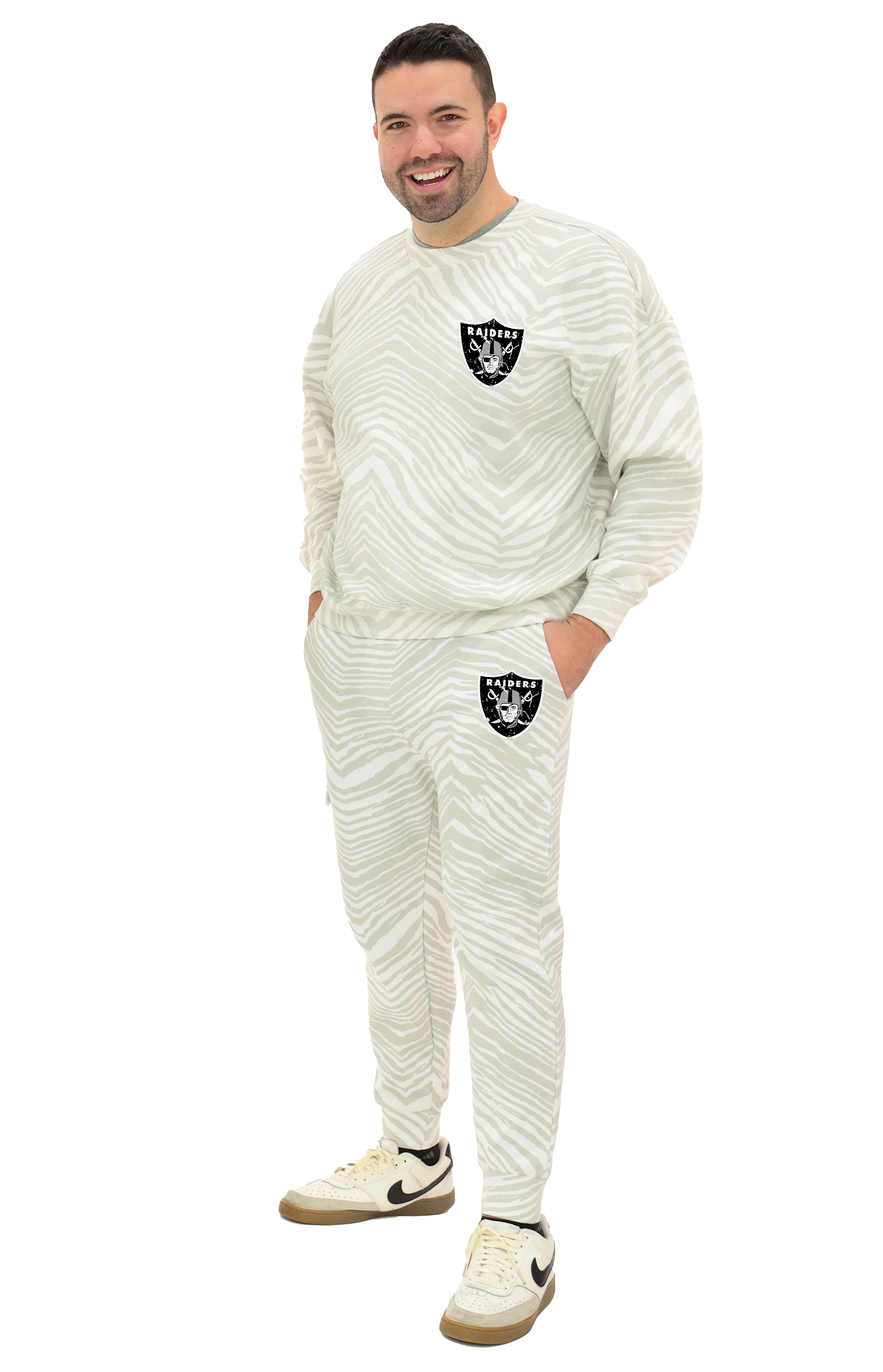 Zubaz NFL UNISEX 90s Team Cargo Joggers - Zebra 2 Color, LAS VEGAS RAIDERS - Image 10