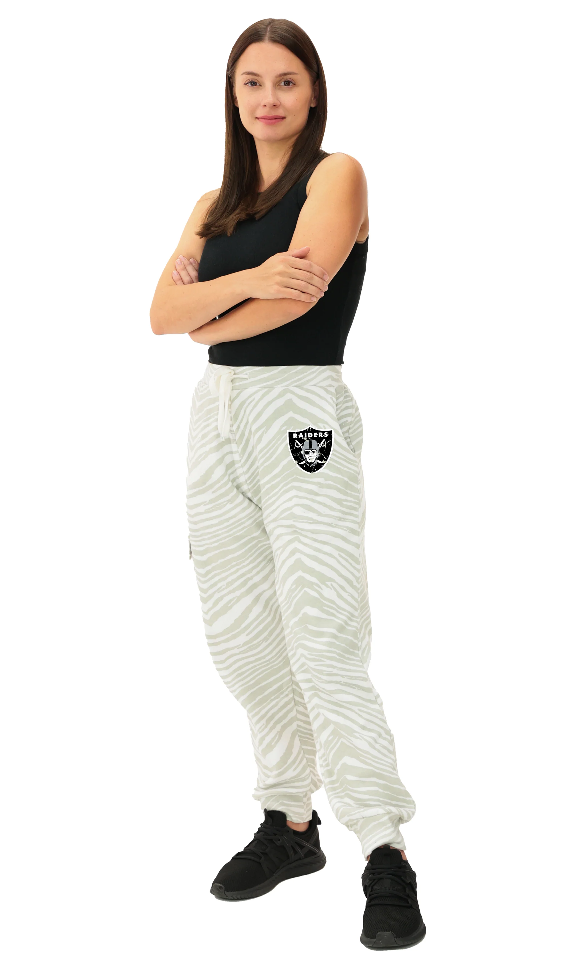 Zubaz NFL UNISEX 90s Team Cargo Joggers - Zebra 2 Color, LAS VEGAS RAIDERS - Image 11