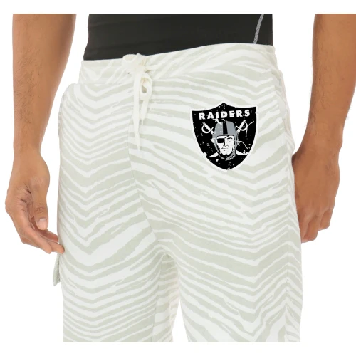 Zubaz NFL UNISEX 90s Team Cargo Joggers - Zebra 2 Color, LAS VEGAS RAIDERS - Image 2