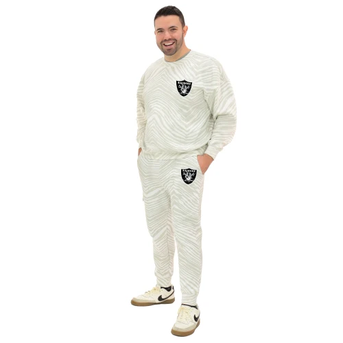 Zubaz NFL UNISEX 90s Team Cargo Joggers - Zebra 2 Color, LAS VEGAS RAIDERS - Image 3
