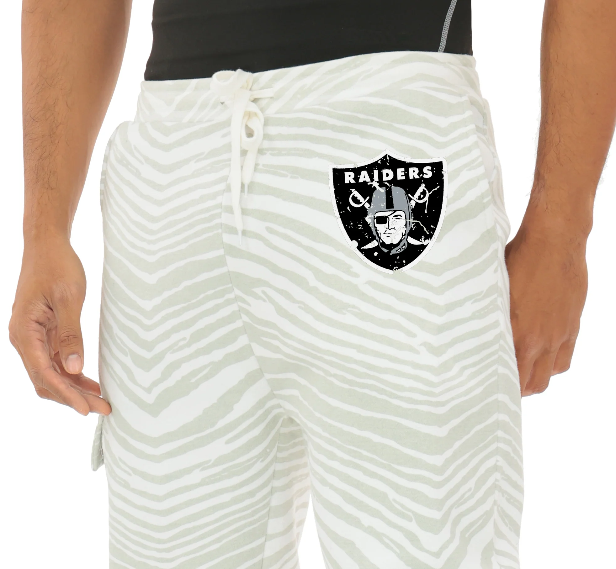Zubaz NFL UNISEX 90s Team Cargo Joggers - Zebra 2 Color, LAS VEGAS RAIDERS - Image 9