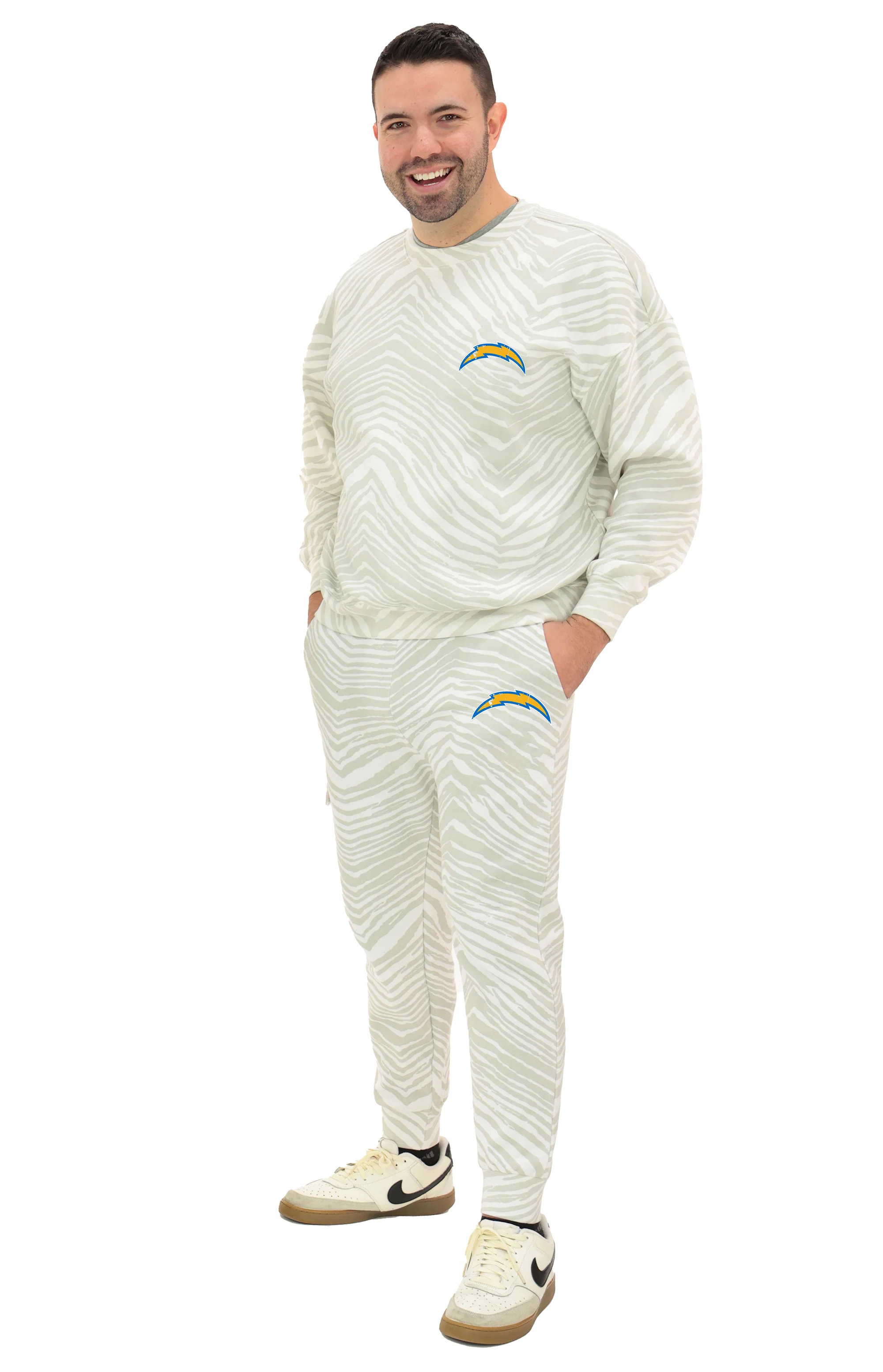 Zubaz NFL UNISEX 90s Team Cargo Joggers - Zebra 2 Color, LOS ANGELES CHARGERS - Image 34