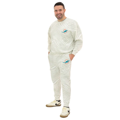 Zubaz NFL UNISEX 90s Team Cargo Joggers - Zebra 2 Color, MIAMI DOLPHINS - Image 3