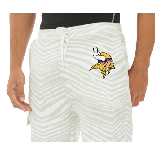 Zubaz NFL UNISEX 90s Team Cargo Joggers - Zebra 2 Color, MINNESOTA VIKINGS - Image 2