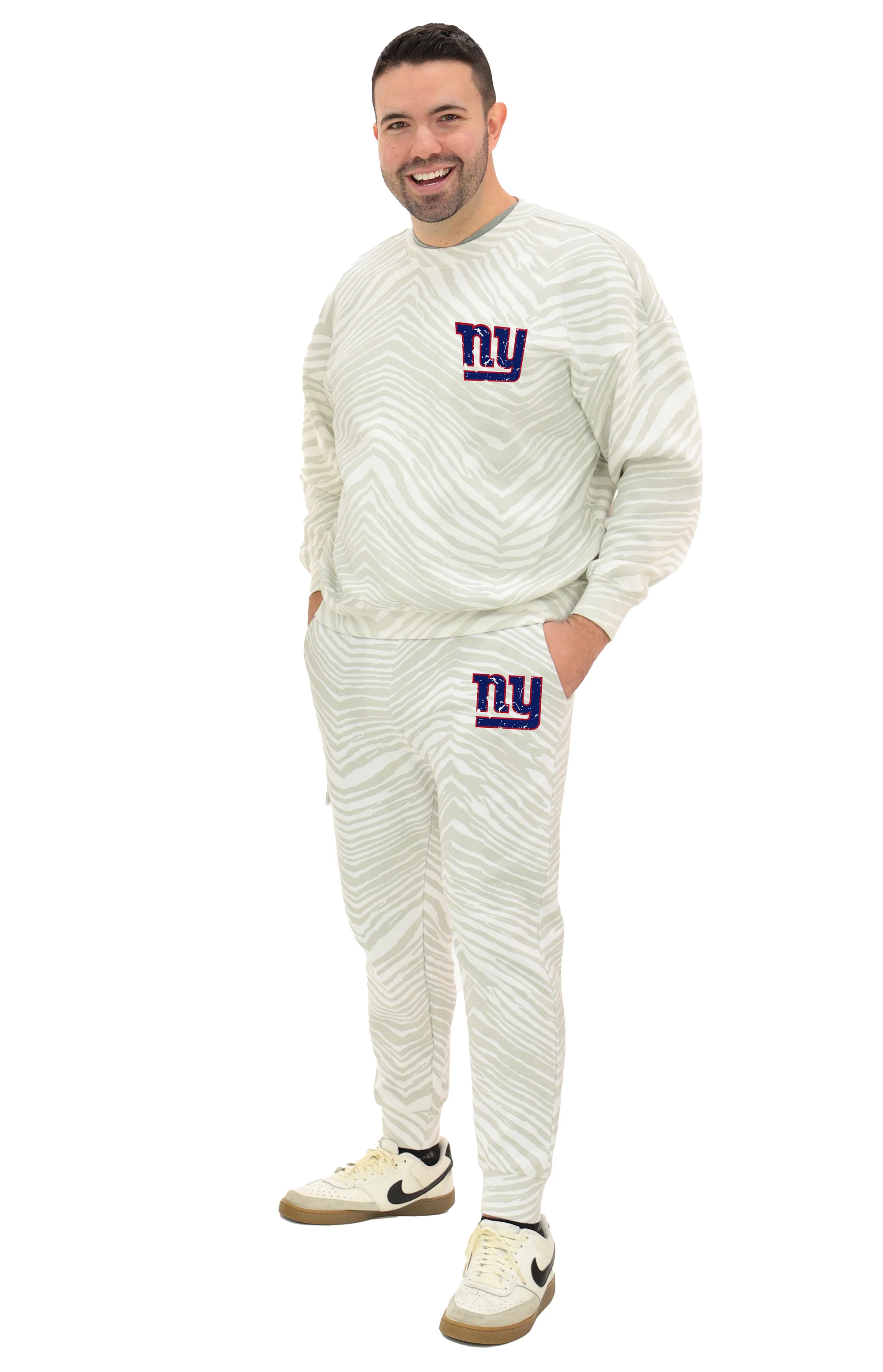 Zubaz NFL UNISEX 90s Team Cargo Joggers - Zebra 2 Color, NEW YORK GIANTS - Image 3