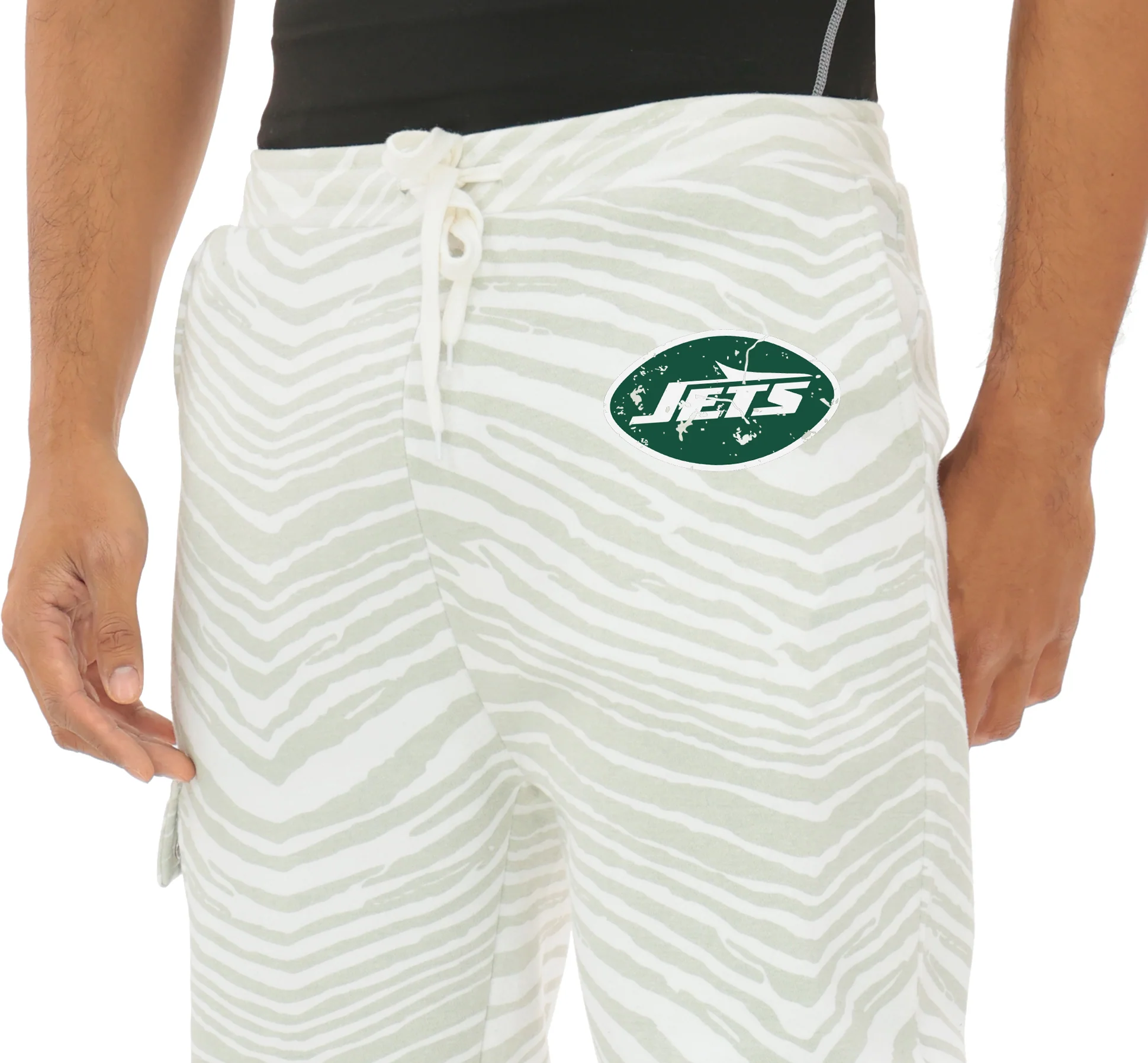 Zubaz NFL UNISEX 90s Team Cargo Joggers - Zebra 2 Color, NEW YORK JETS - Image 17