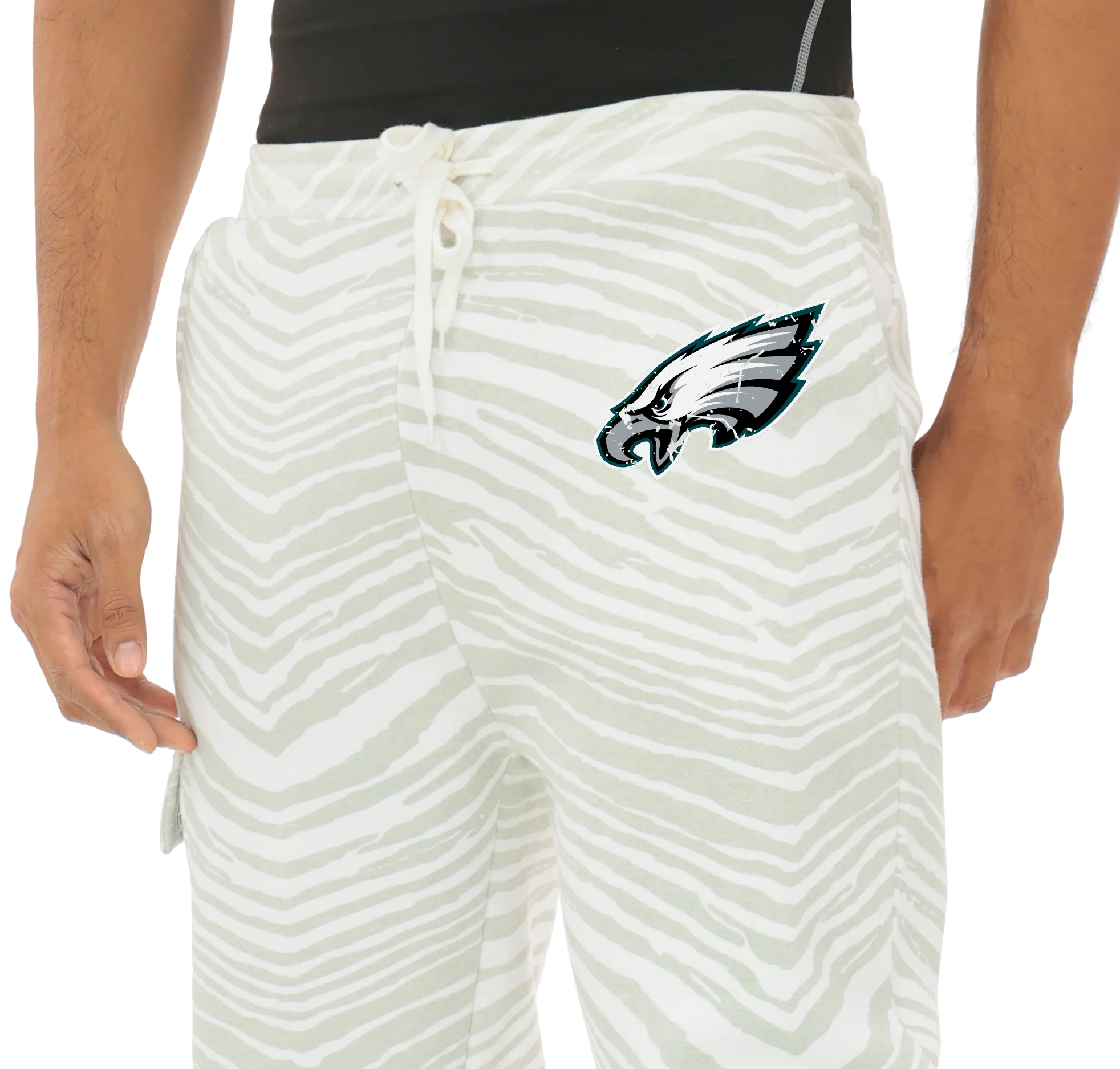Zubaz NFL UNISEX 90s Team Cargo Joggers - Zebra 2 Color, PHILADELPHIA EAGLES - Image 41