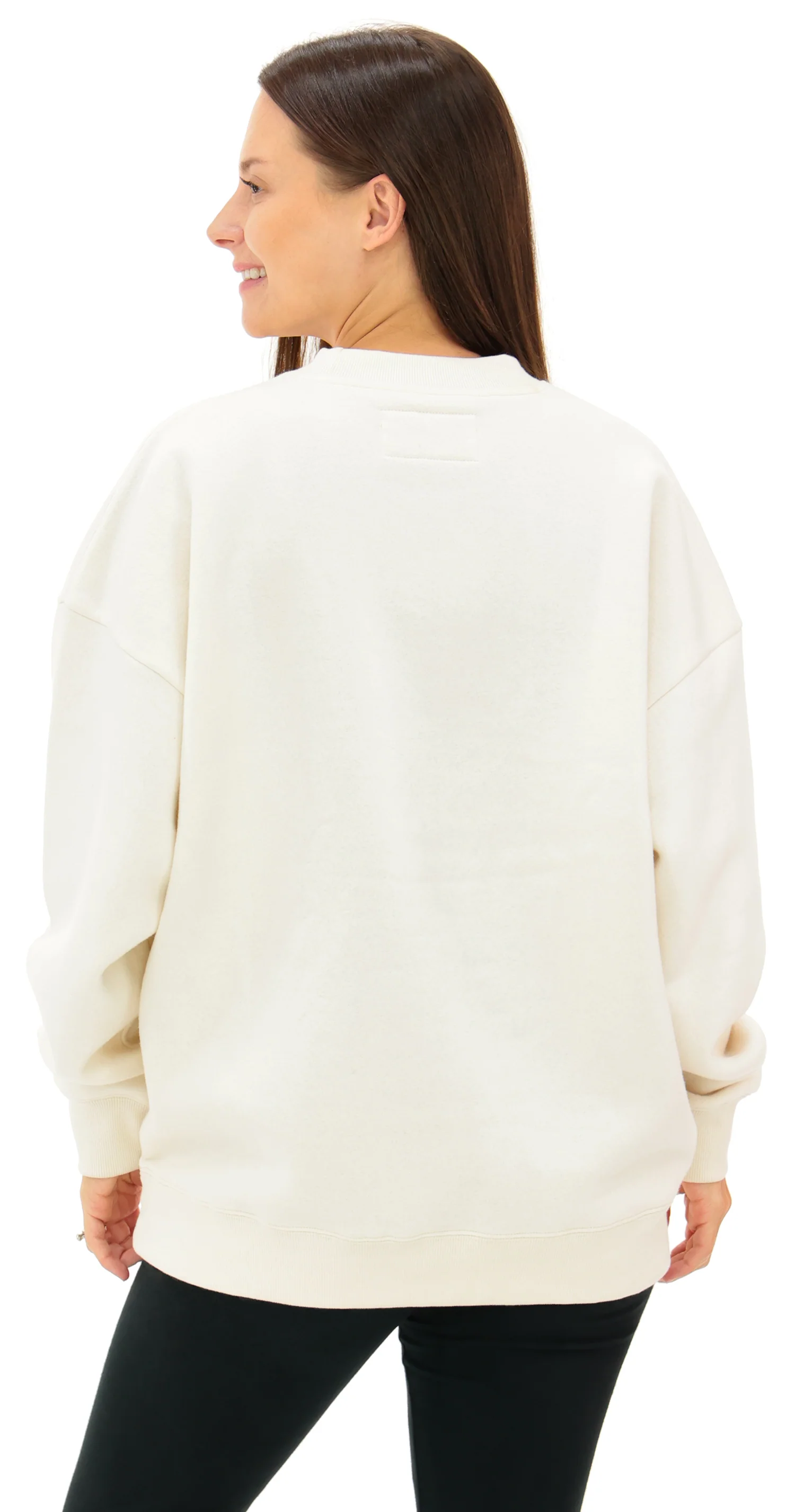 Zubaz NFL UNISEX 90s Vintage First Down Drop Shoulder Crewneck- Off White, HOUSTON TEXANS - Image 3