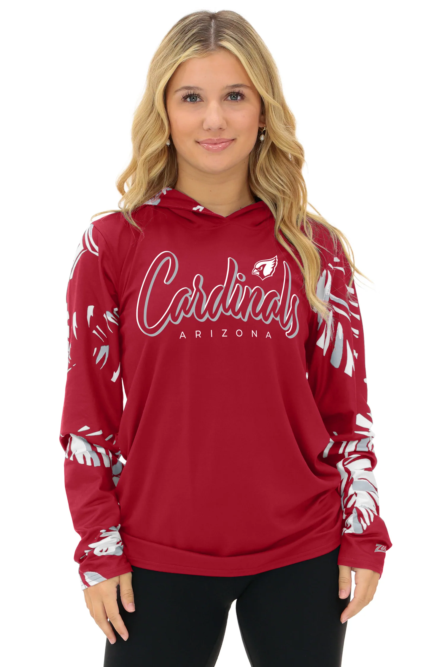 Zubaz NFL WOMEN Casual Script Leaf Accent Lightweight Hoodie, ARIZONA CARDINALS - Image 20
