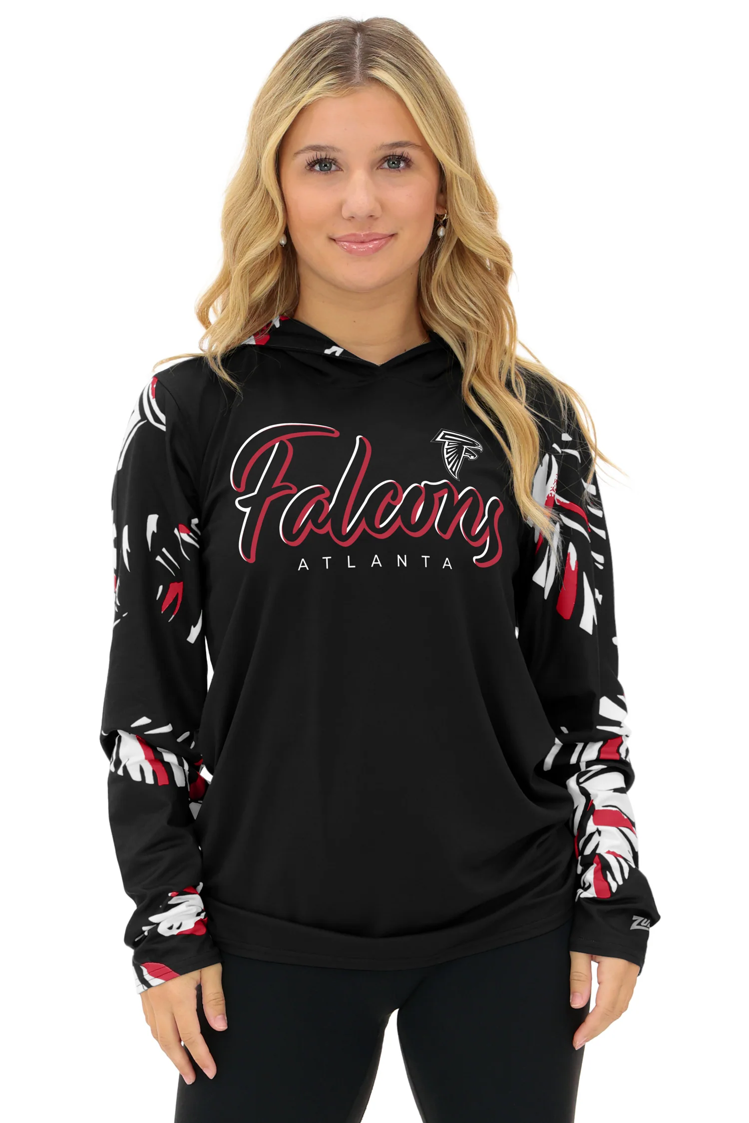 Zubaz NFL WOMEN Casual Script Leaf Accent Lightweight Hoodie, ATLANTA FALCONS - Image 14