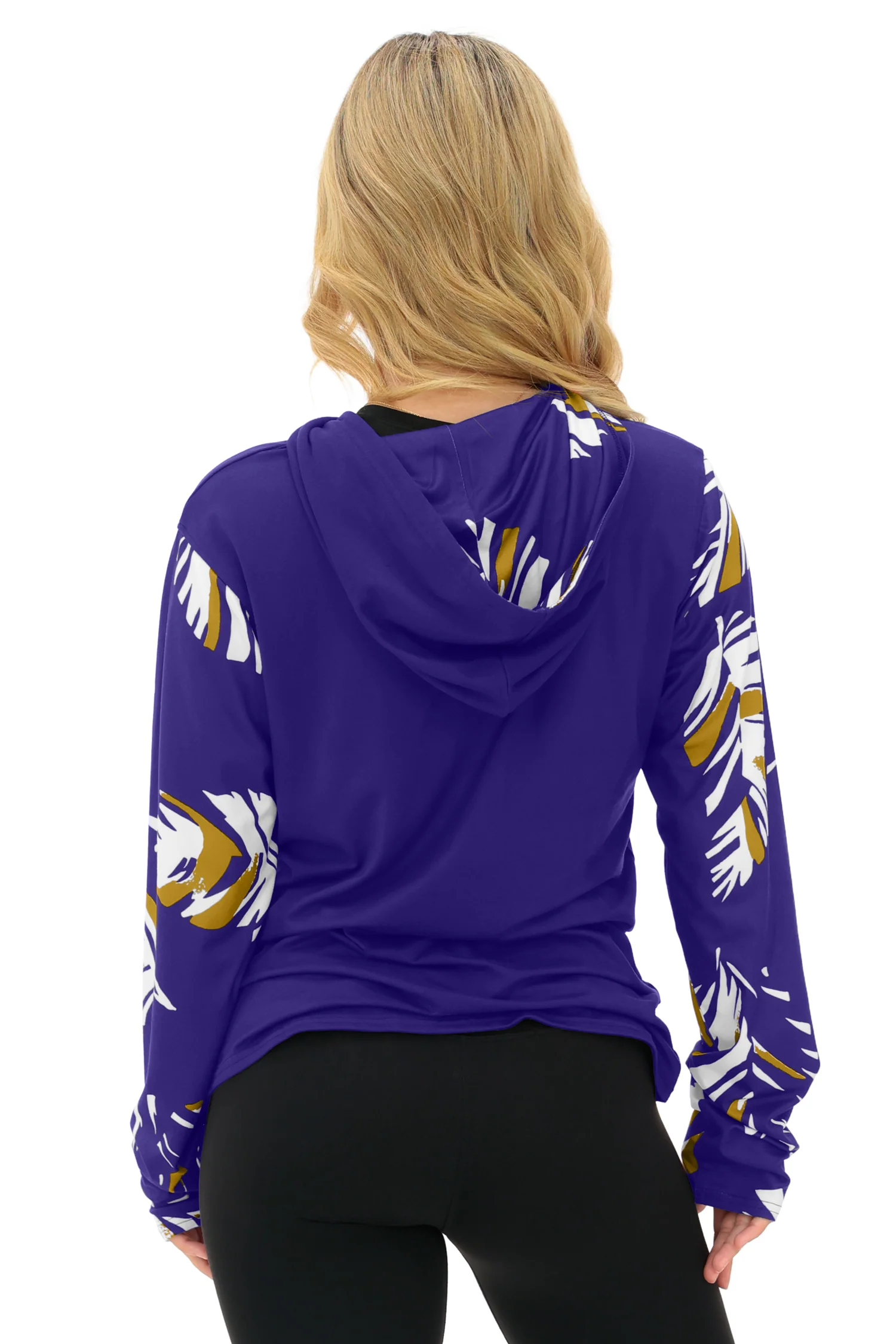 Zubaz NFL WOMEN Casual Script Leaf Accent Lightweight Hoodie, BALTIMORE RAVENS - Image 11
