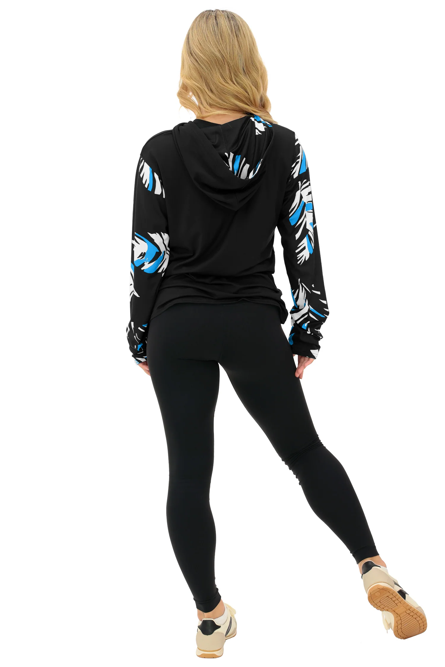 Zubaz NFL WOMEN Casual Script Leaf Accent Lightweight Hoodie, CAROLINA PANTHERS - Image 10