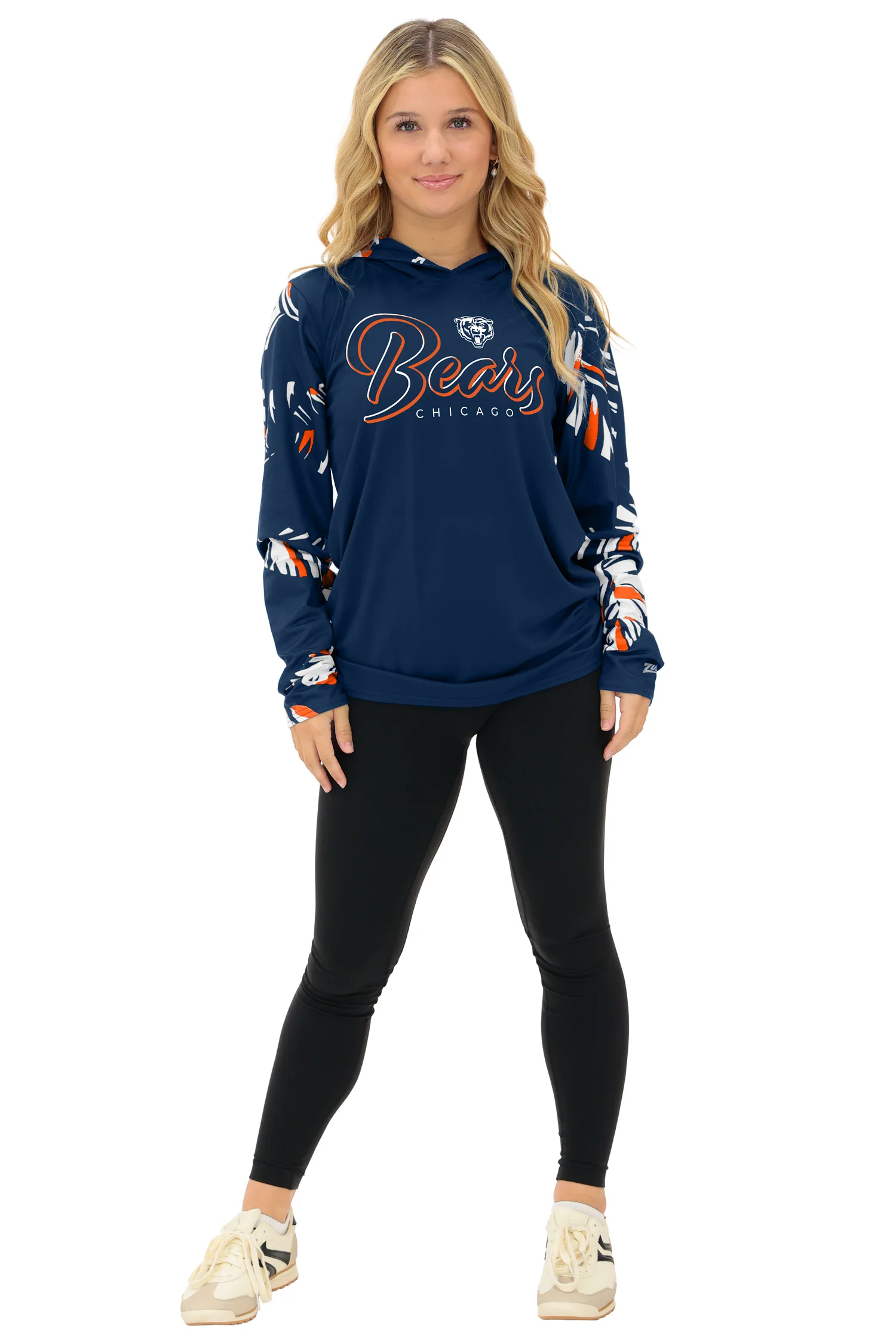 Zubaz NFL WOMEN Casual Script Leaf Accent Lightweight Hoodie, CHICAGO BEARS - Image 14