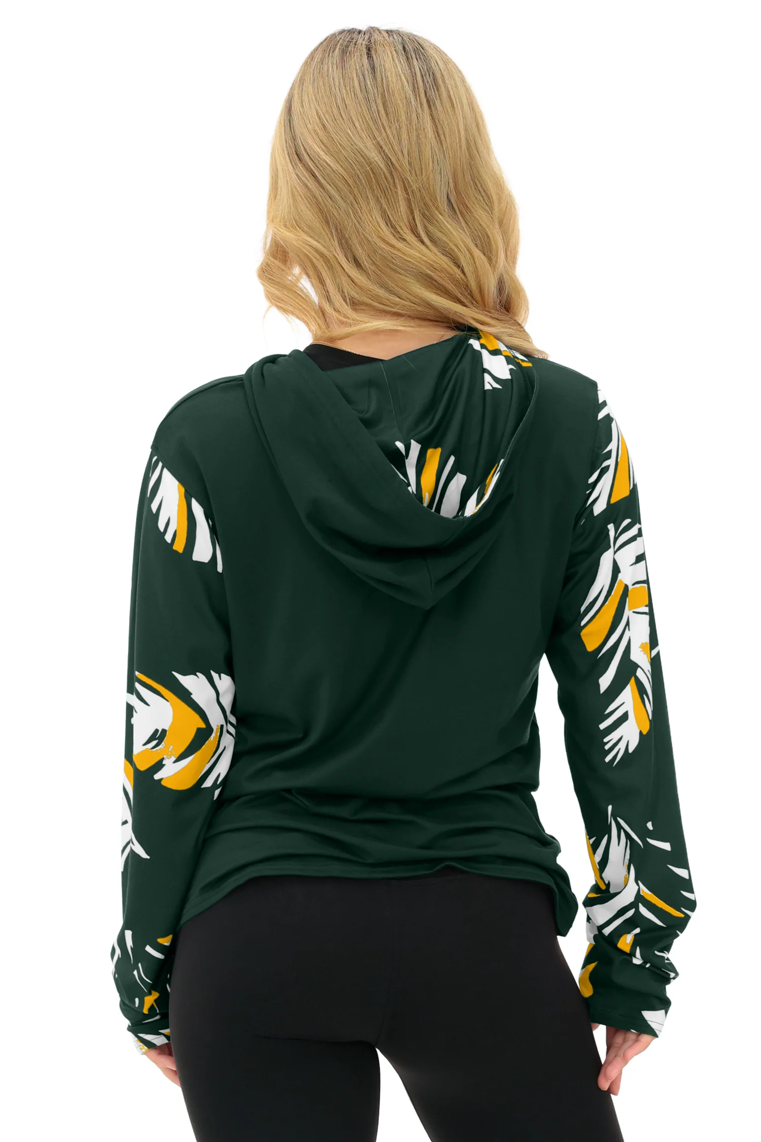 Zubaz NFL WOMEN Casual Script Leaf Accent Lightweight Hoodie, GREEN BAY PACKERS - Image 28