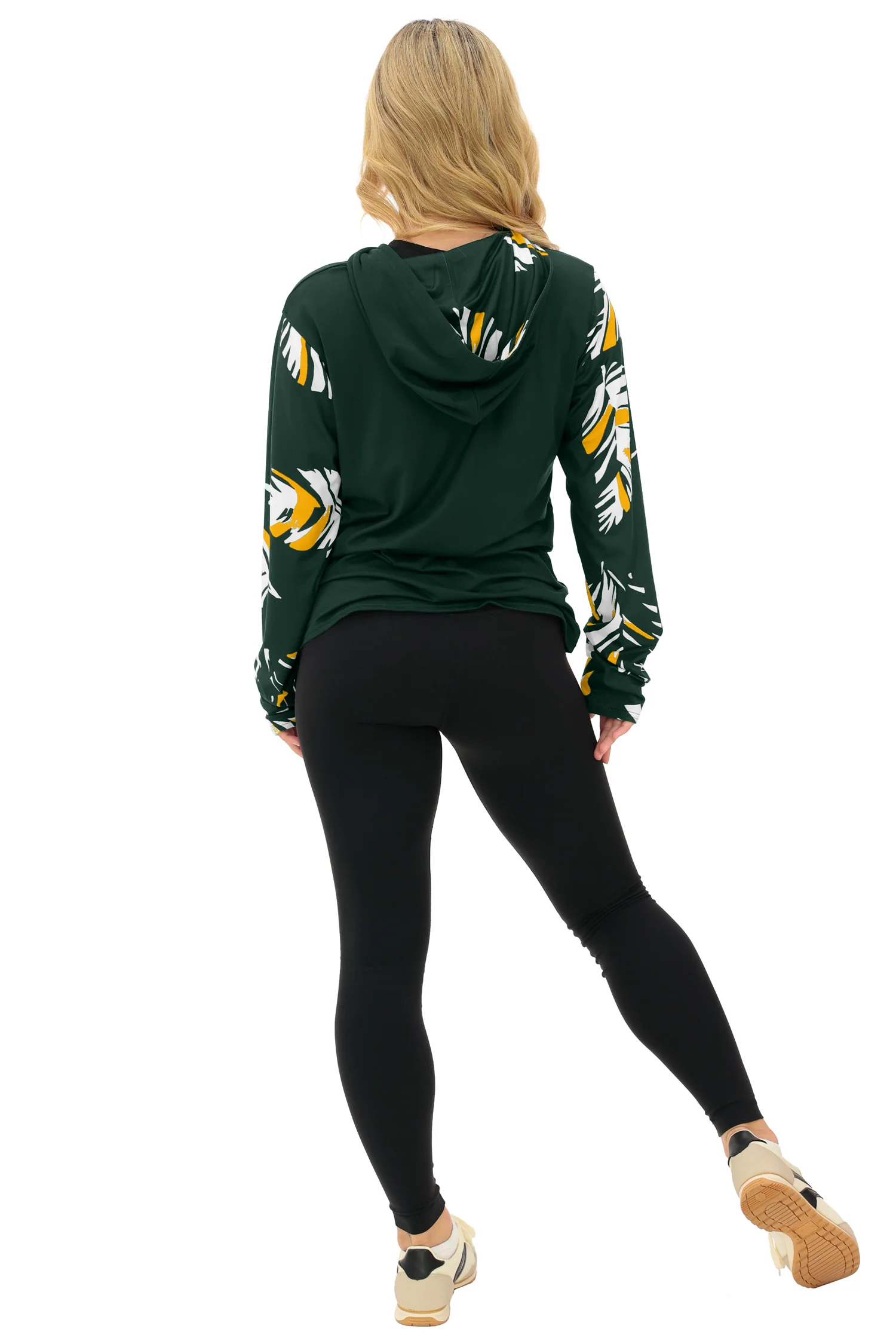 Zubaz NFL WOMEN Casual Script Leaf Accent Lightweight Hoodie, GREEN BAY PACKERS - Image 39