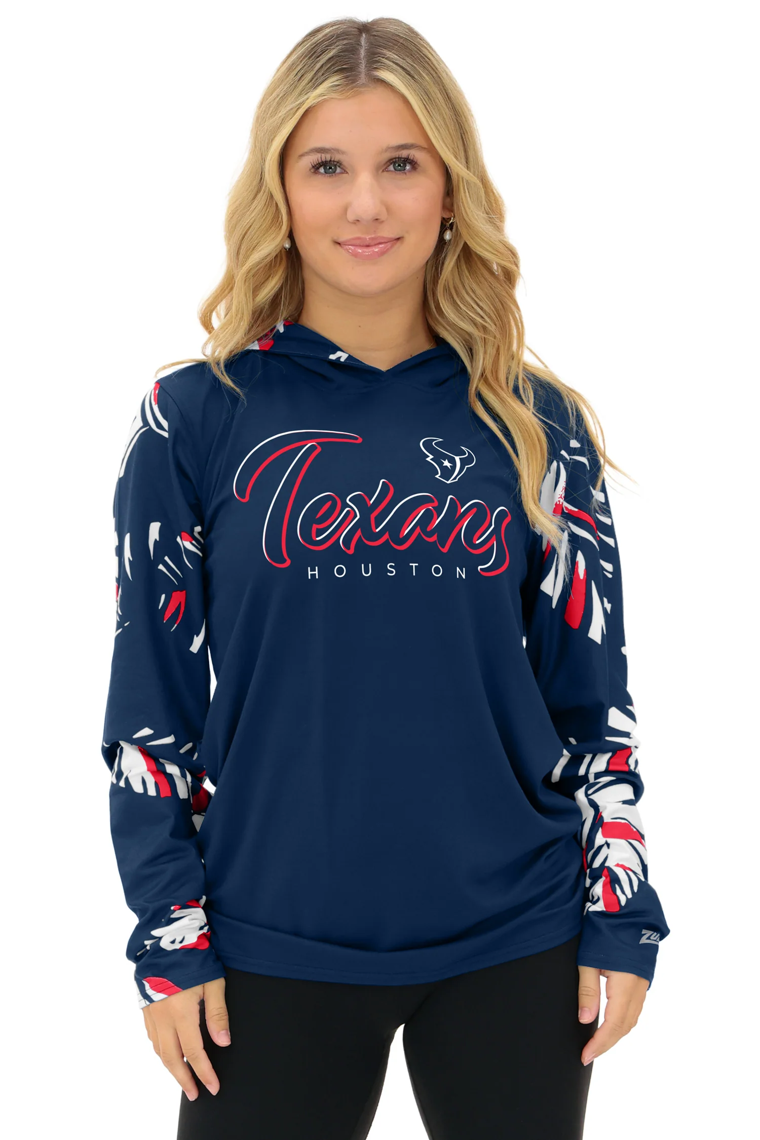 Zubaz NFL WOMEN Casual Script Leaf Accent Lightweight Hoodie, HOUSTON TEXANS - Image 25