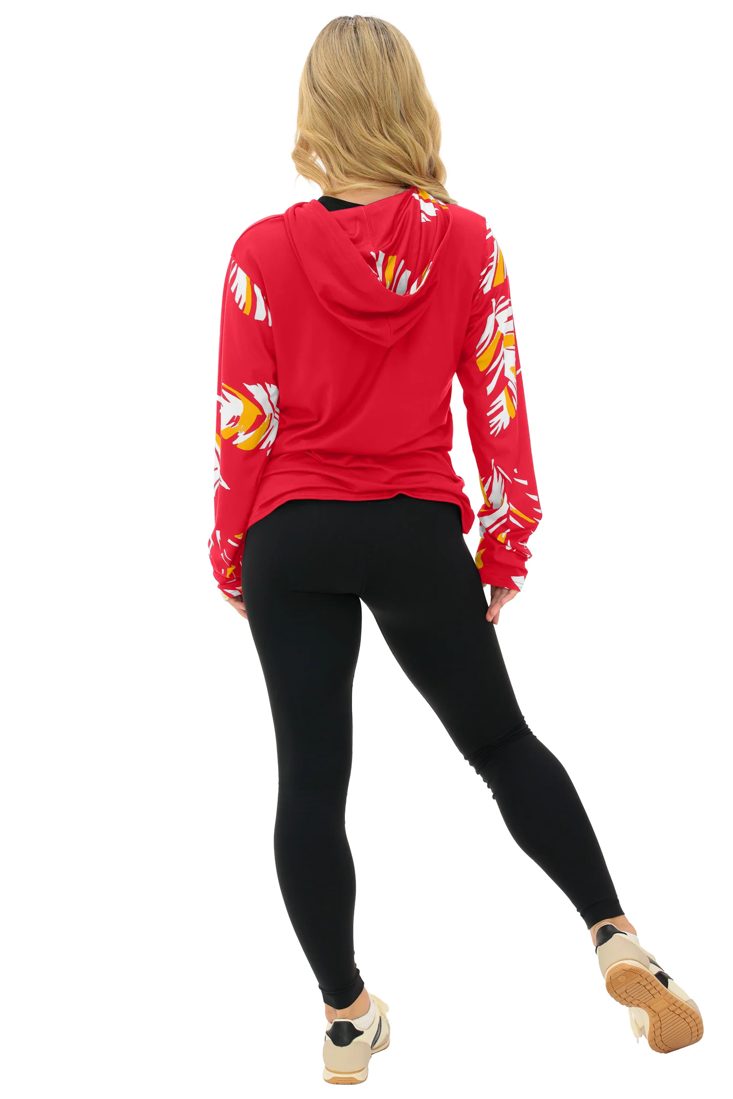 Zubaz NFL WOMEN Casual Script Leaf Accent Lightweight Hoodie, KANSAS CITY CHIEFS - Image 15