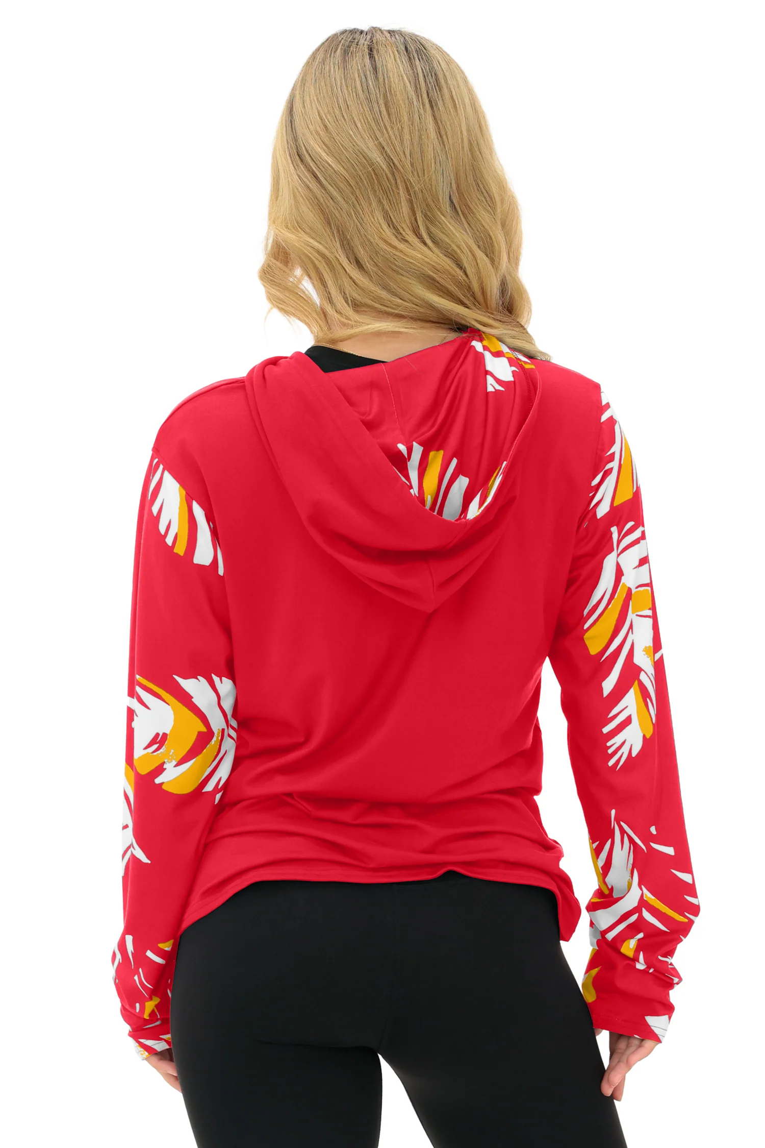 Zubaz NFL WOMEN Casual Script Leaf Accent Lightweight Hoodie, KANSAS CITY CHIEFS - Image 28