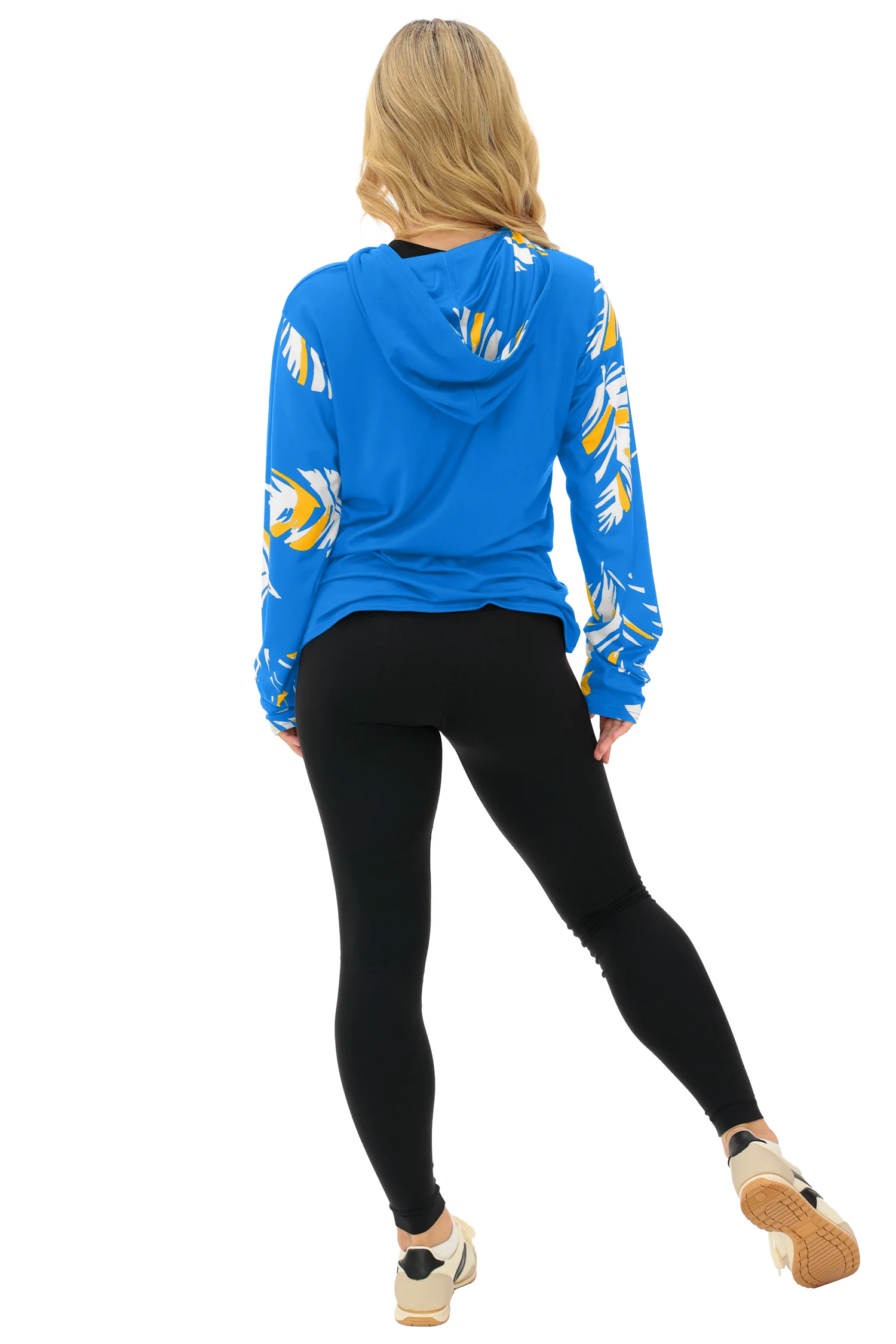 Zubaz NFL WOMEN Casual Script Leaf Accent Lightweight Hoodie, LOS ANGELES CHARGERS - Image 16