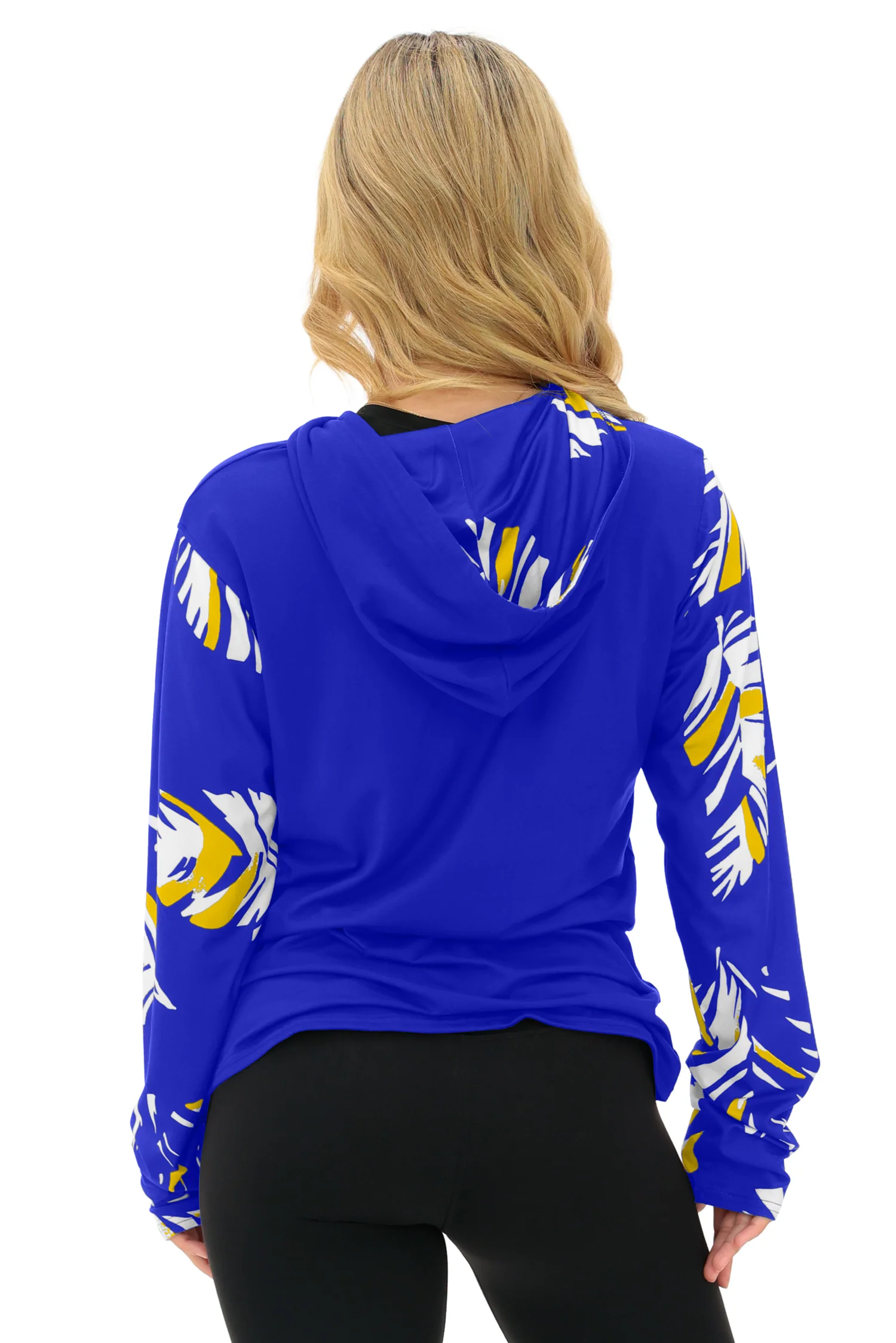 Zubaz NFL  WOMEN Casual Script Leaf Accent Lightweight Hoodie, LOS ANGELES RAMS - Image 5