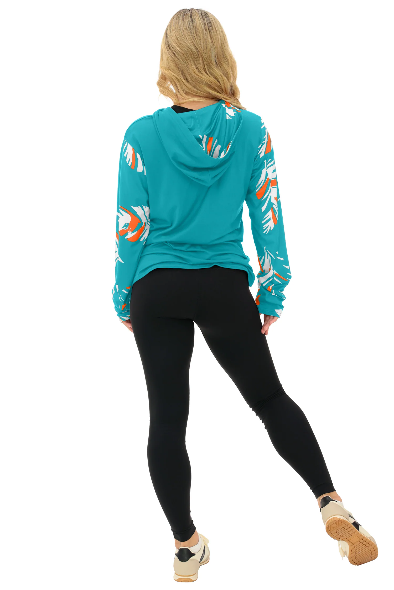 Zubaz NFL WOMEN Casual Script Leaf Accent Lightweight Hoodie, MIAMI DOLPHINS - Image 28