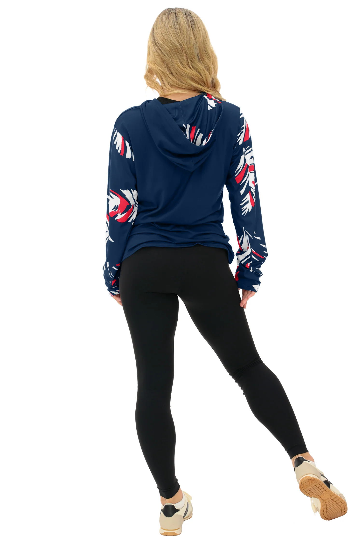 Zubaz NFL WOMEN Casual Script Leaf Accent Lightweight Hoodie, NEW ENGLAND PATRIOTS - Image 10