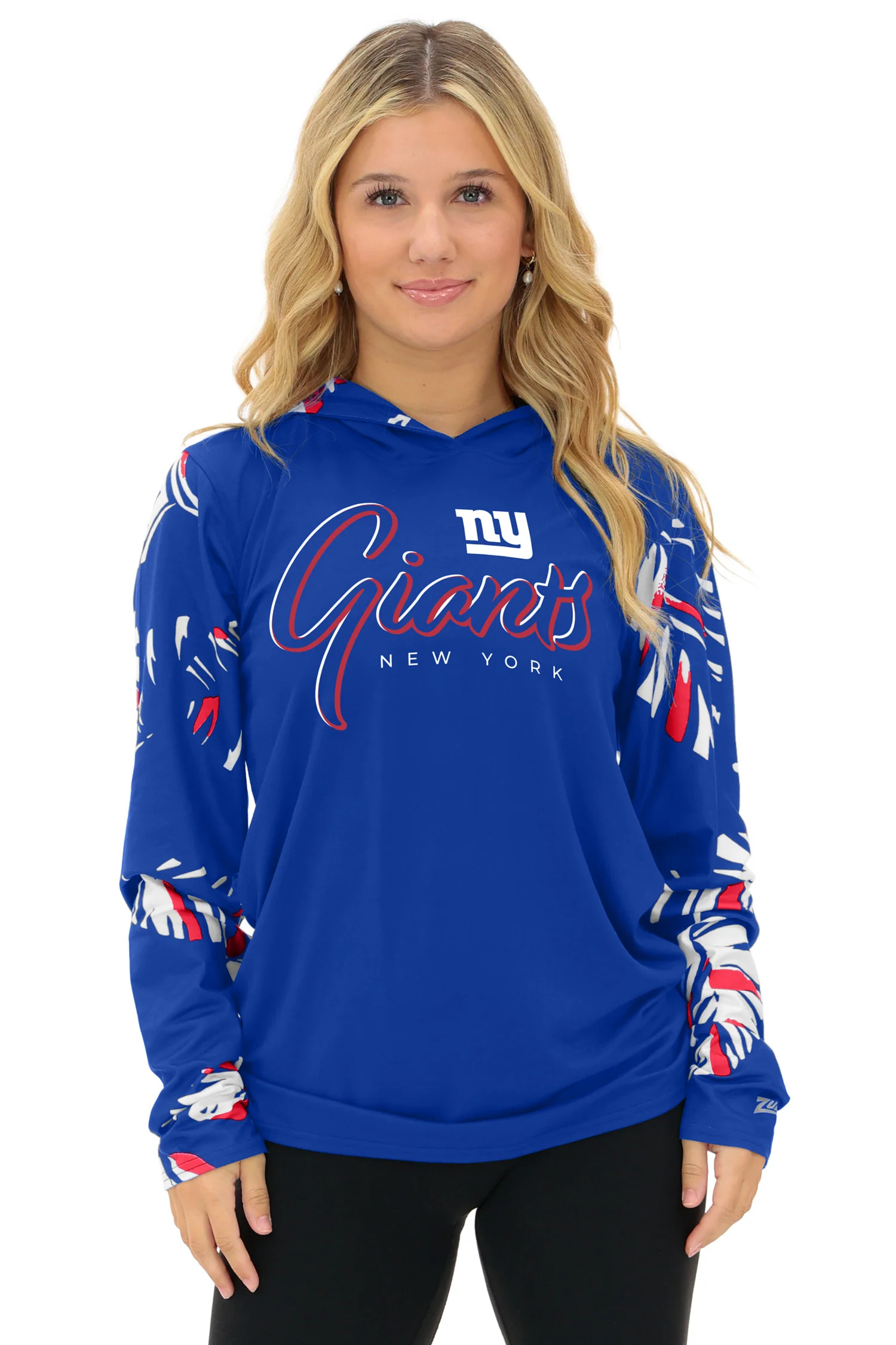 Zubaz NFL WOMEN Casual Script Leaf Accent Lightweight Hoodie, NEW YORK GIANTS - Image 8