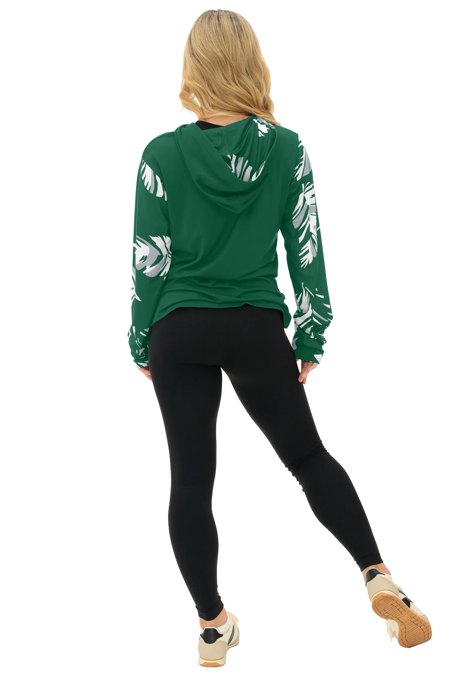 Zubaz NFL WOMEN Casual Script Leaf Accent Lightweight Hoodie, NEW YORK JETS - Image 10