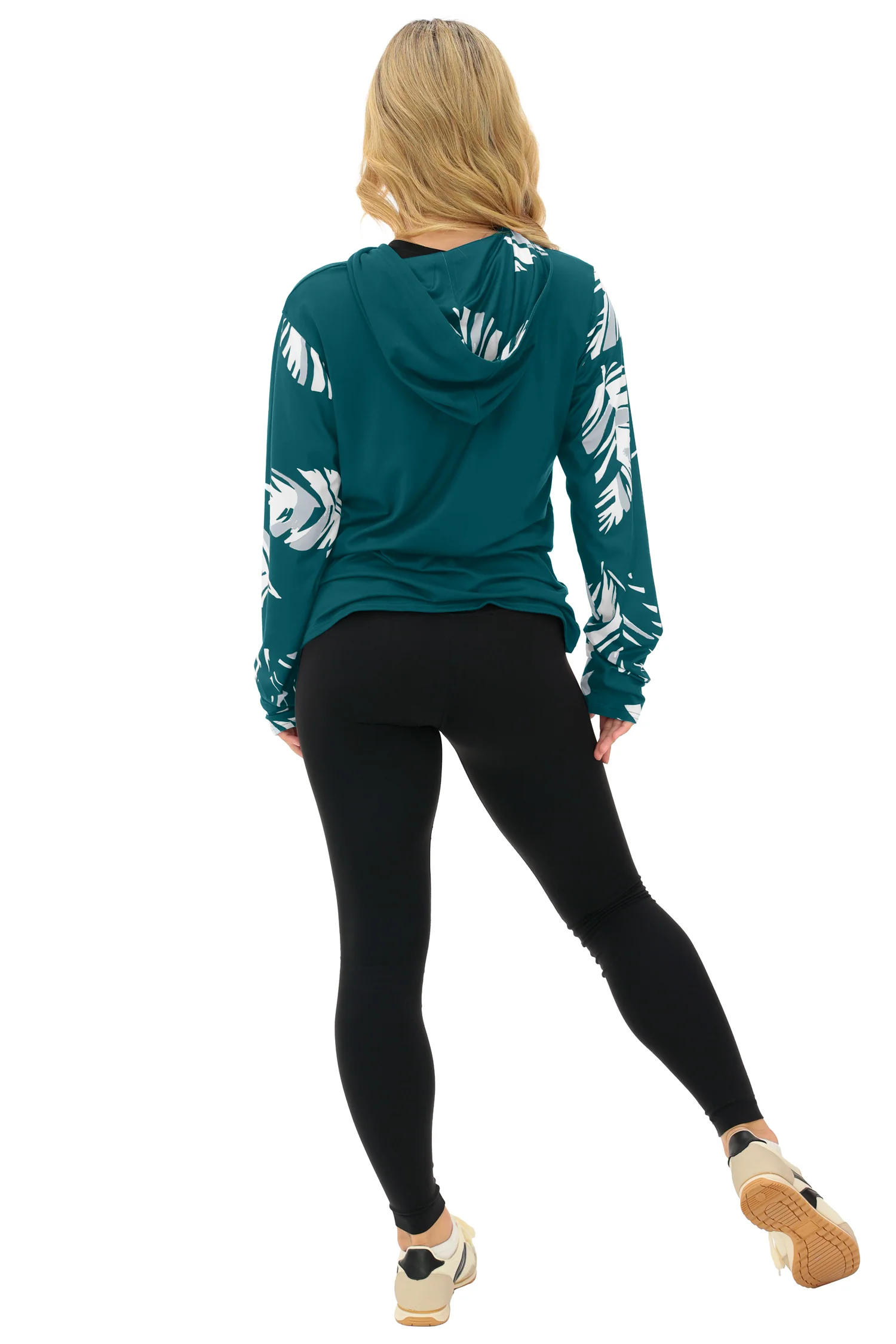 Zubaz NFL WOMEN Casual Script Leaf Accent Lightweight Hoodie, PHILADELPHIA EAGLES - Image 4