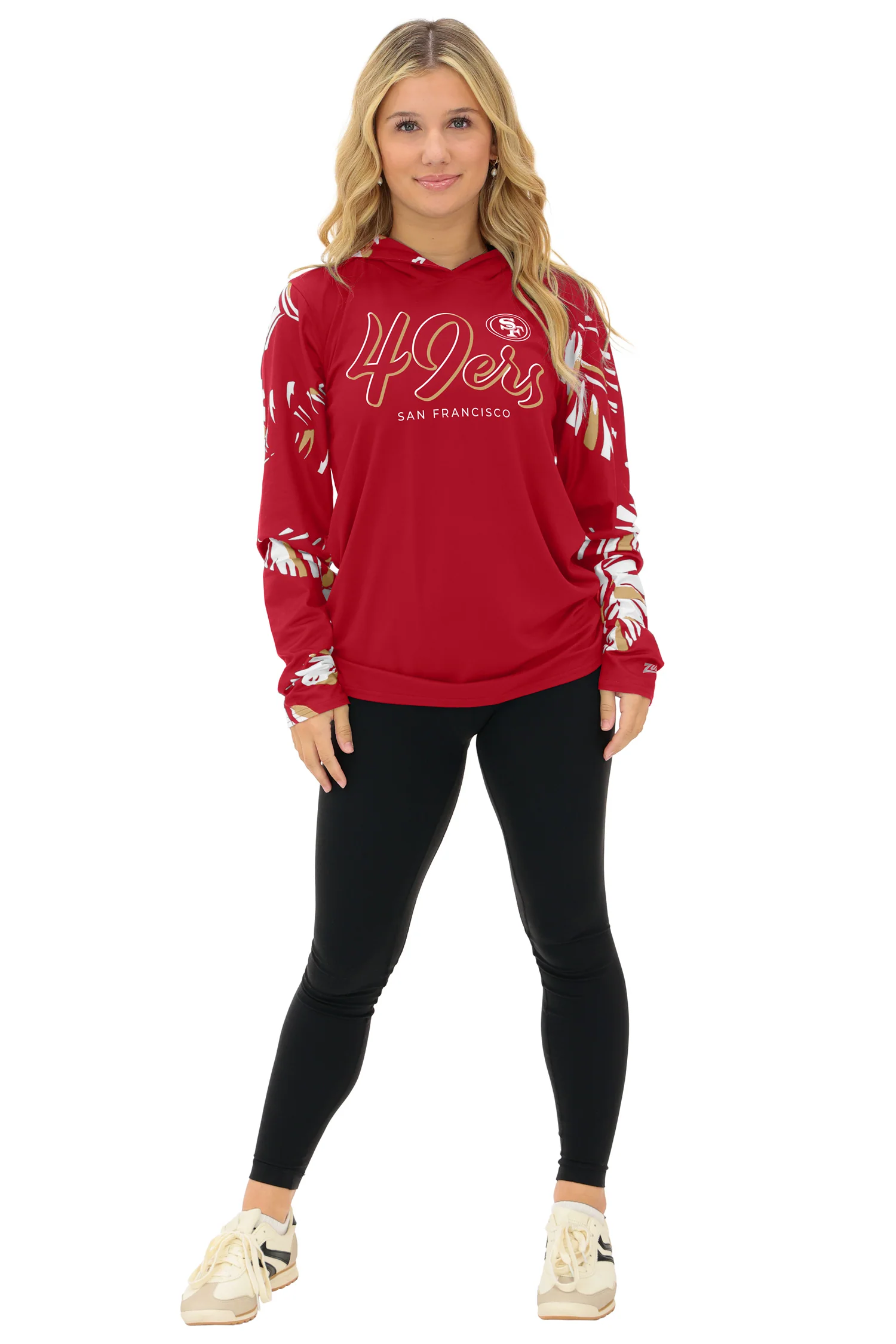 Zubaz NFL WOMEN Casual Script Leaf Accent Lightweight Hoodie, SAN FRANCISCO 49ERS - Image 21