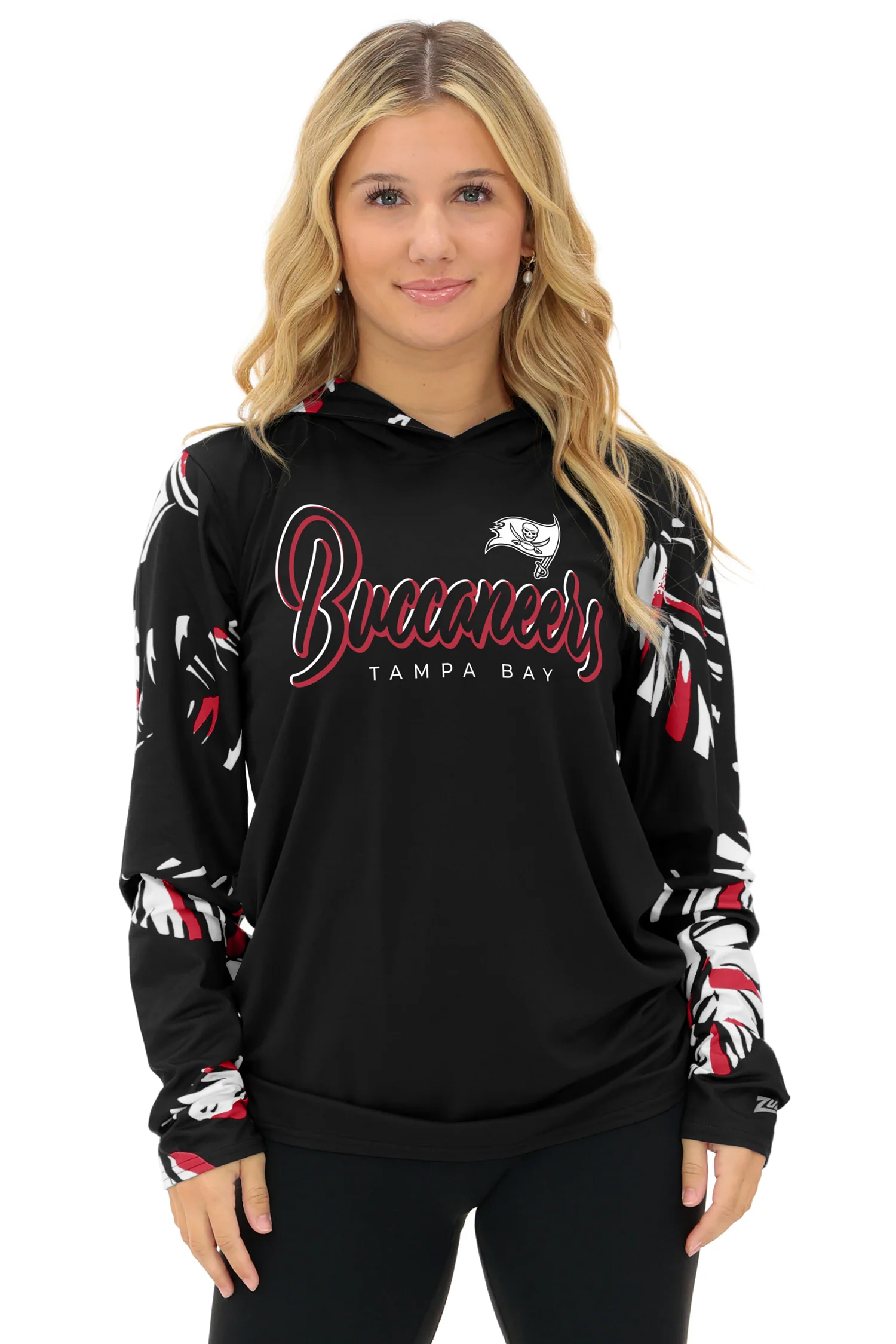 Zubaz NFL WOMEN Casual Script Leaf Accent Lightweight Hoodie, TAMPA BAY BUCCANEERS - Image 20