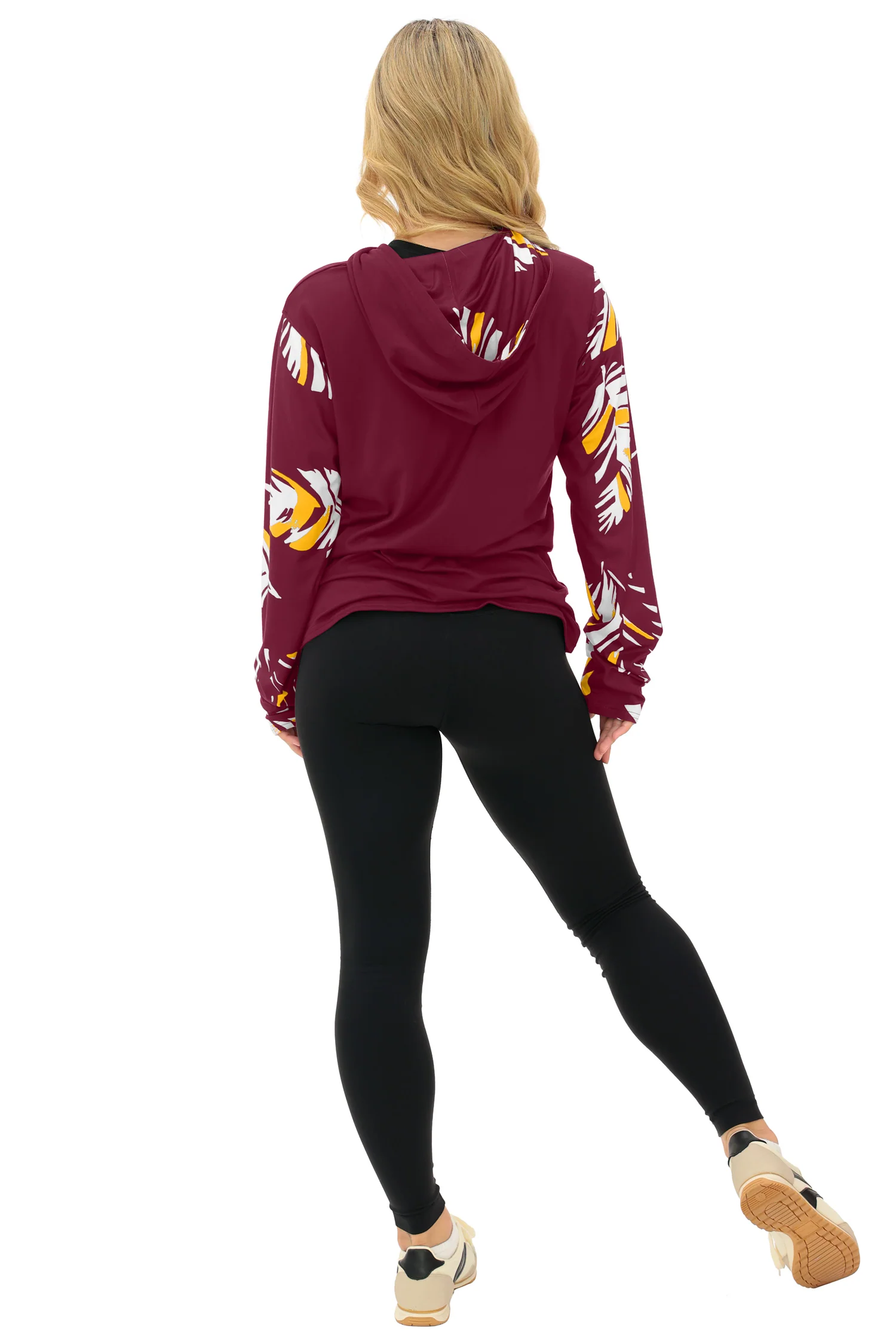 Zubaz NFL WOMEN Casual Script Leaf Accent Lightweight Hoodie, WASHINGTON COMMANDERS - Image 22