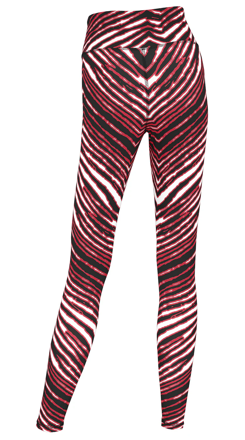 Zubaz NFL Women's 2 Pack Zebra 2 Color And Marble Leggings with Pimary Logo, Atlanta Falcons - Image 6