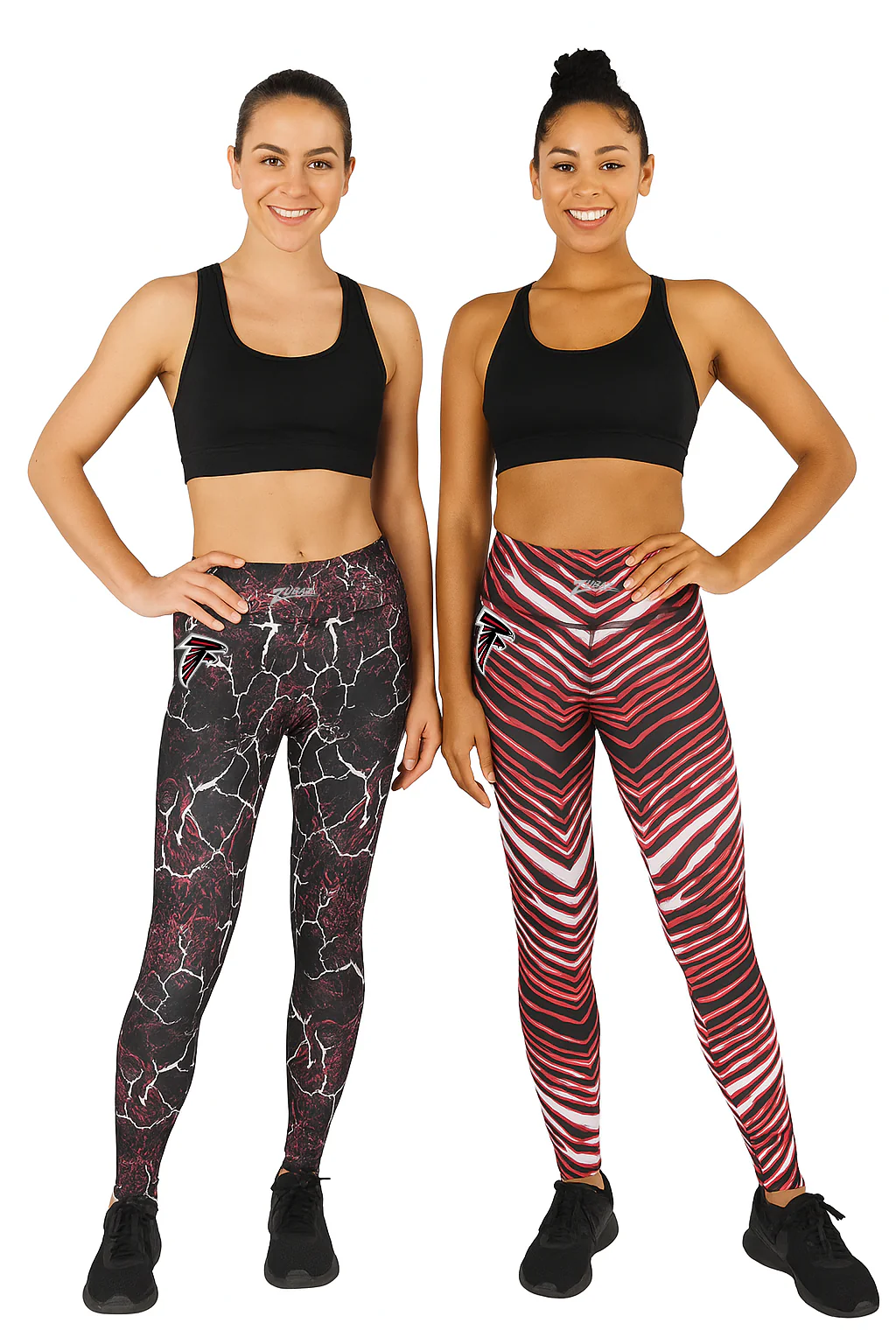 Zubaz NFL Women's 2 Pack Zebra 2 Color And Marble Leggings with Pimary Logo, Atlanta Falcons - Image 8