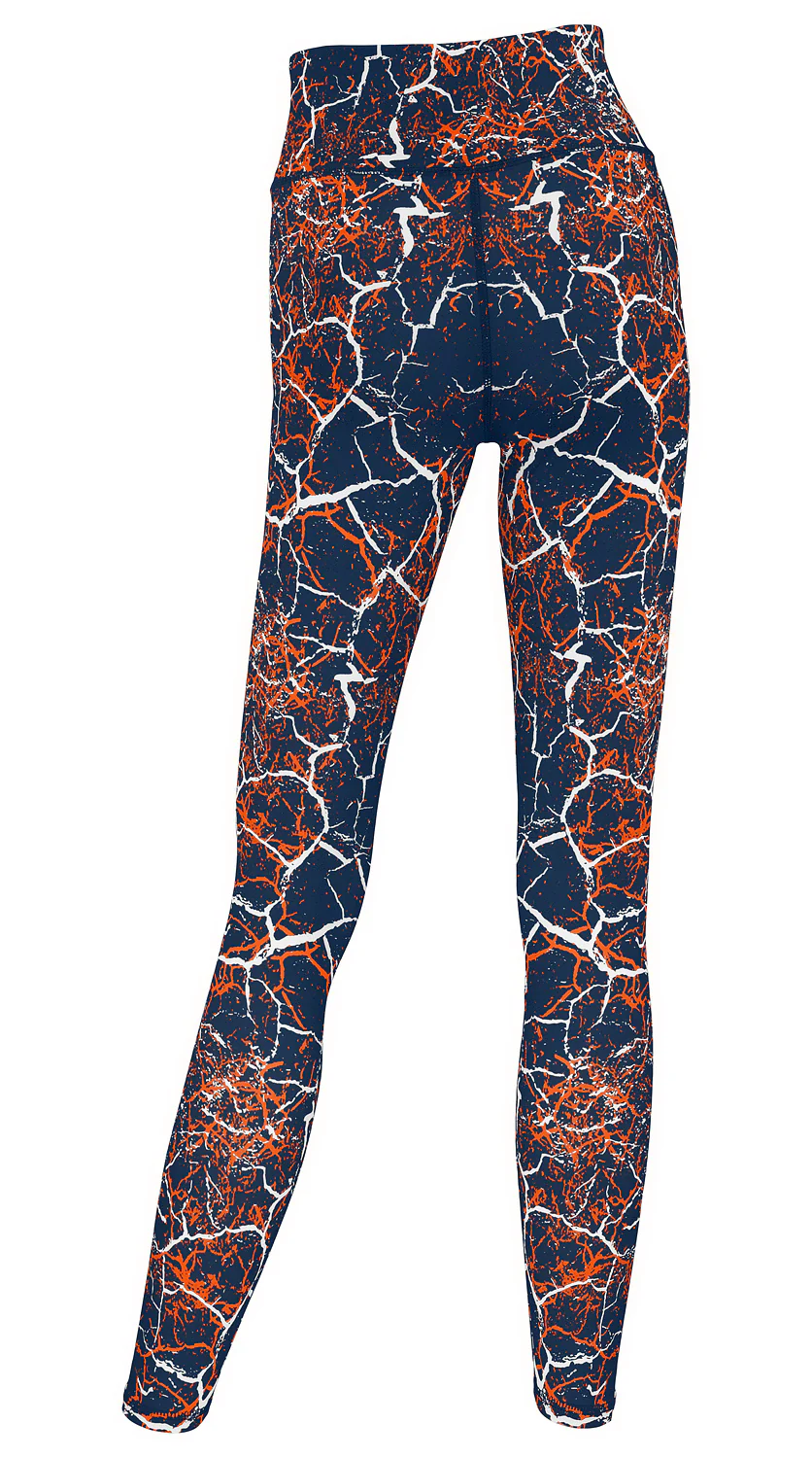 Zubaz NFL Women's 2 Pack Zebra 2 Color And Marble Leggings with Pimary Logo, Chicago Bears - Image 3