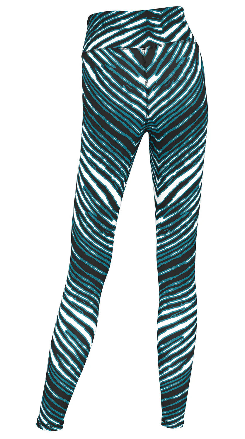 Zubaz NFL Women's 2 Pack Zebra 2 Color And Marble Leggings with Pimary Logo, Jacksonville Jaguars - Image 6