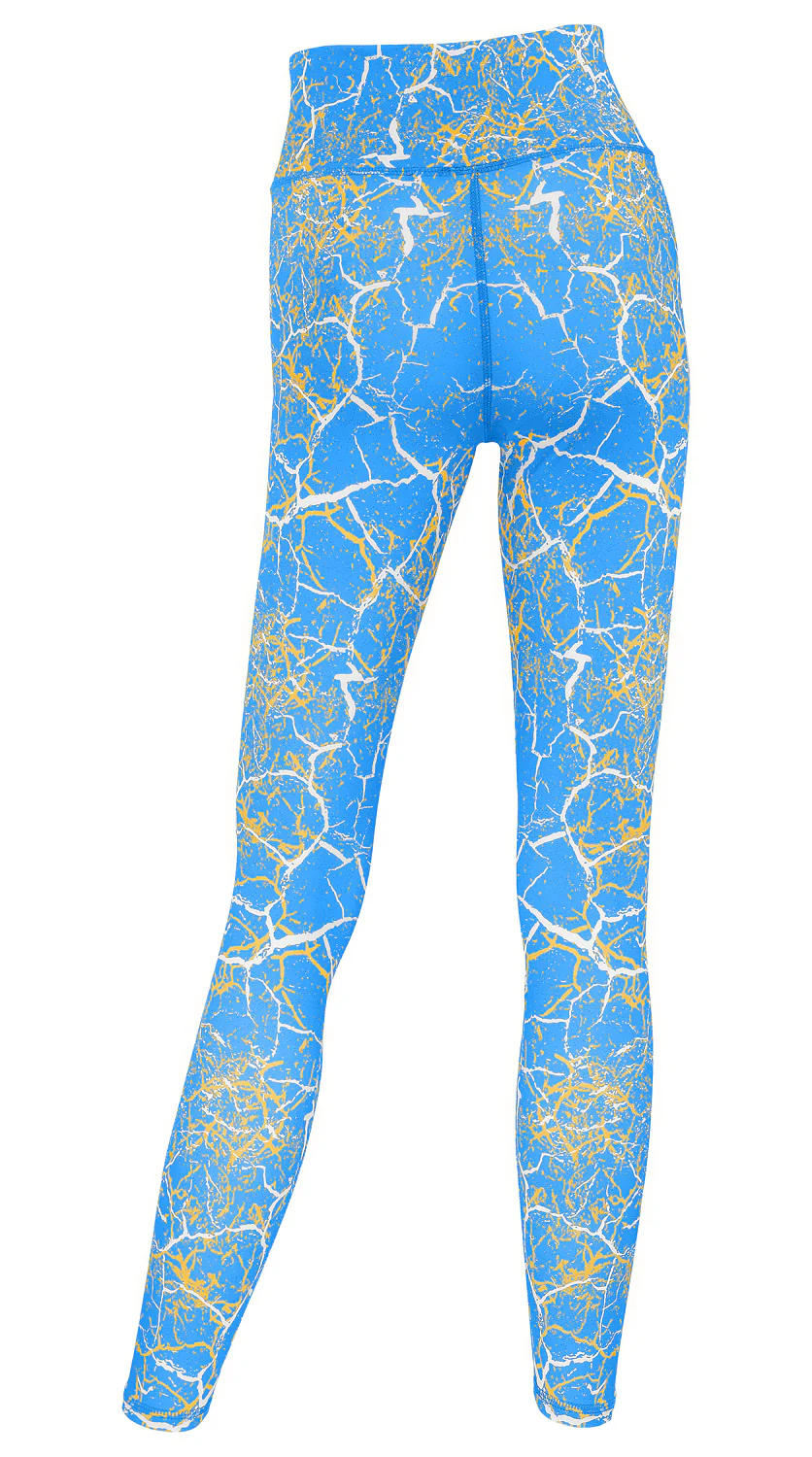 Zubaz NFL Women's 2 Pack Zebra 2 Color And Marble Leggings with Pimary Logo, Los Angeles Chargers - Image 3