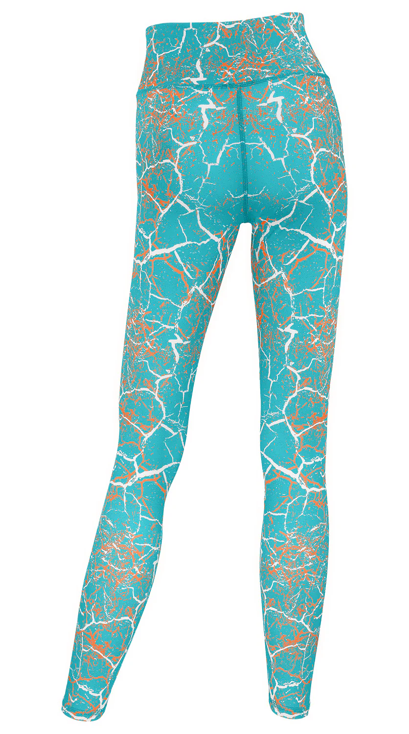 Zubaz NFL Women's 2 Pack Zebra 2 Color And Marble Leggings with Pimary Logo, Miami Dolphins - Image 3