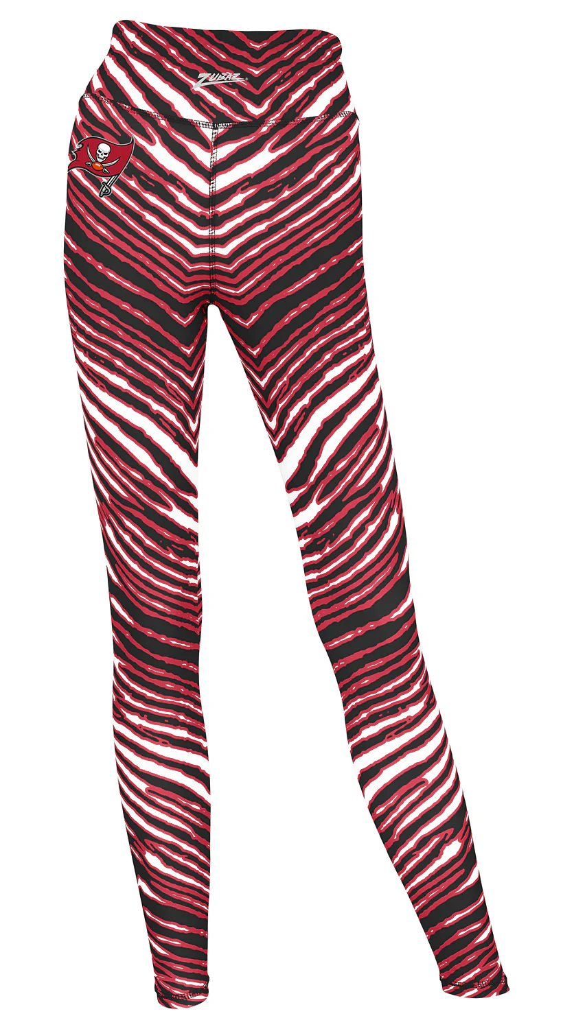 Zubaz NFL Women's 2 Pack Zebra 2 Color And Marble Leggings with Pimary Logo, Tampa Bay Buccaneers - Image 5