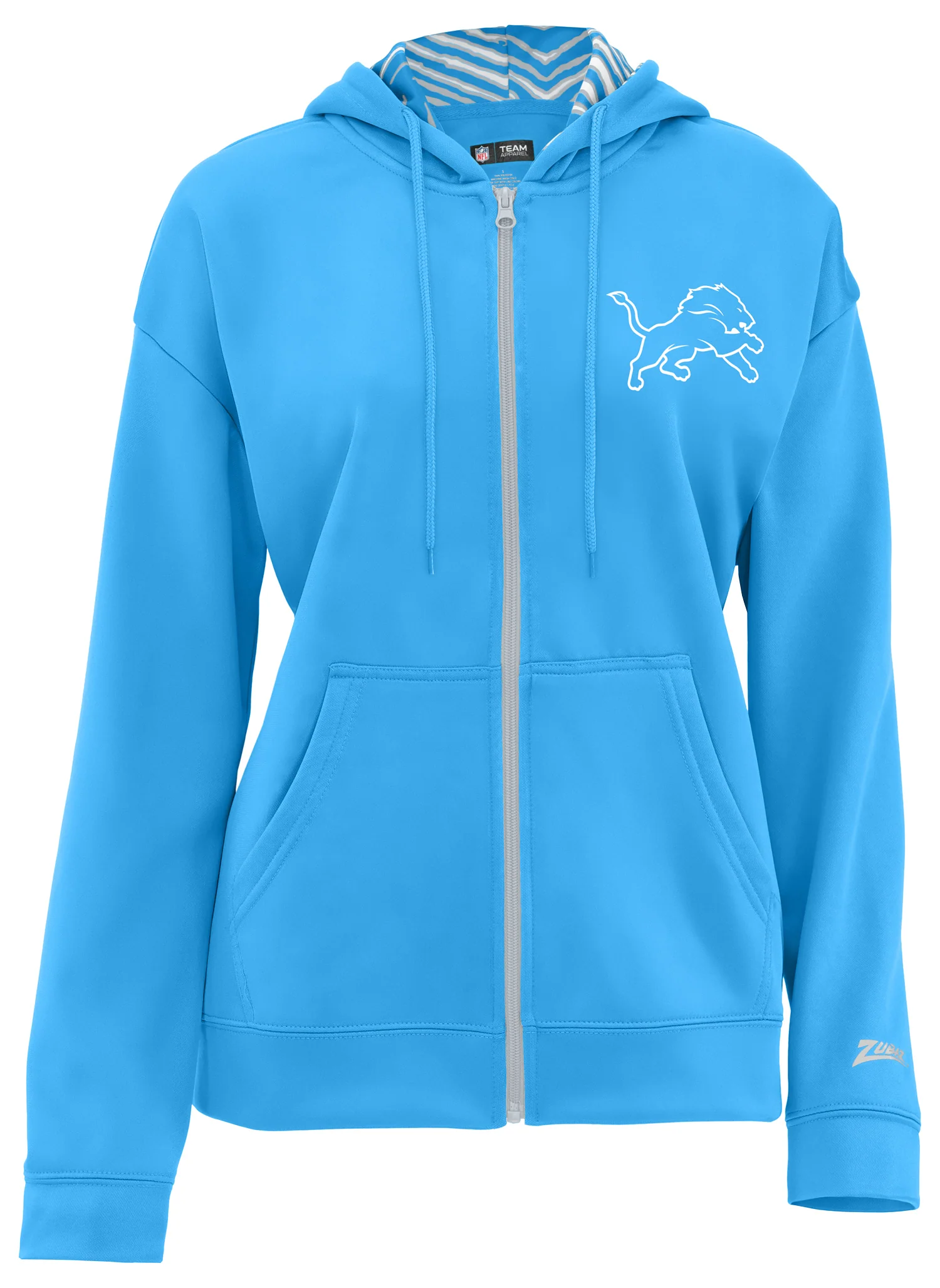 Zubaz NFL Women's 3 Color Zebra Liner Full Zip Hoodie, DETROIT LIONS - Image 13
