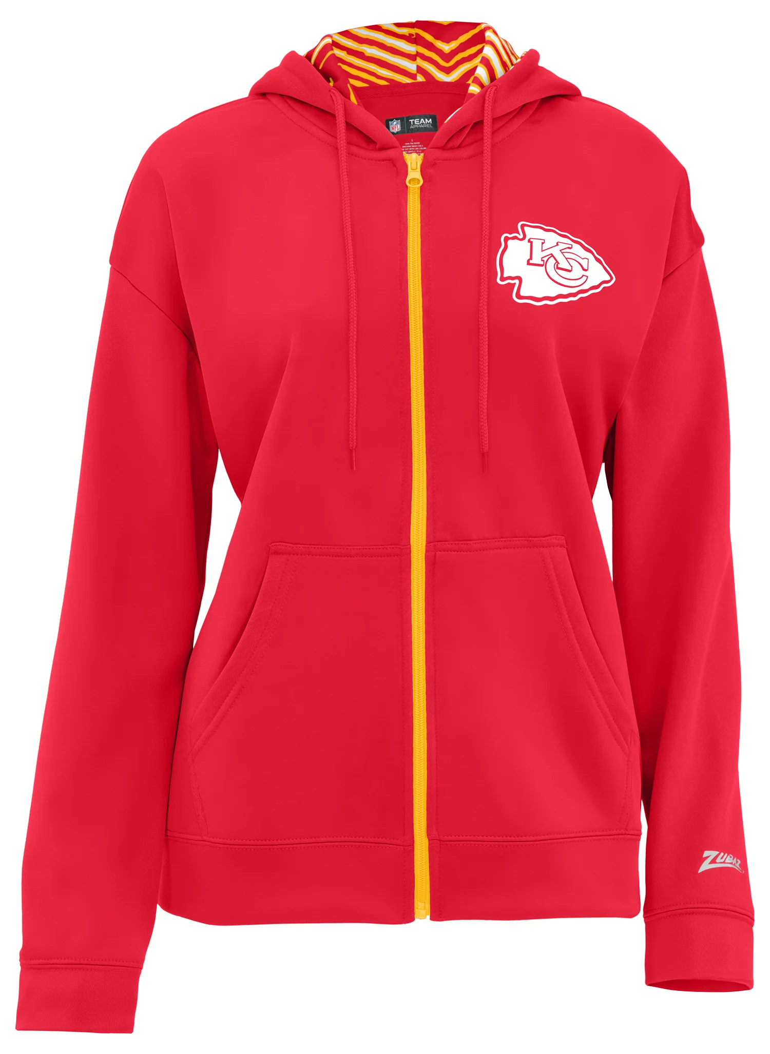 Zubaz NFL Women's 3 Color Zebra Liner Full Zip Hoodie, KANSAS CITY CHIEFS - Image 7