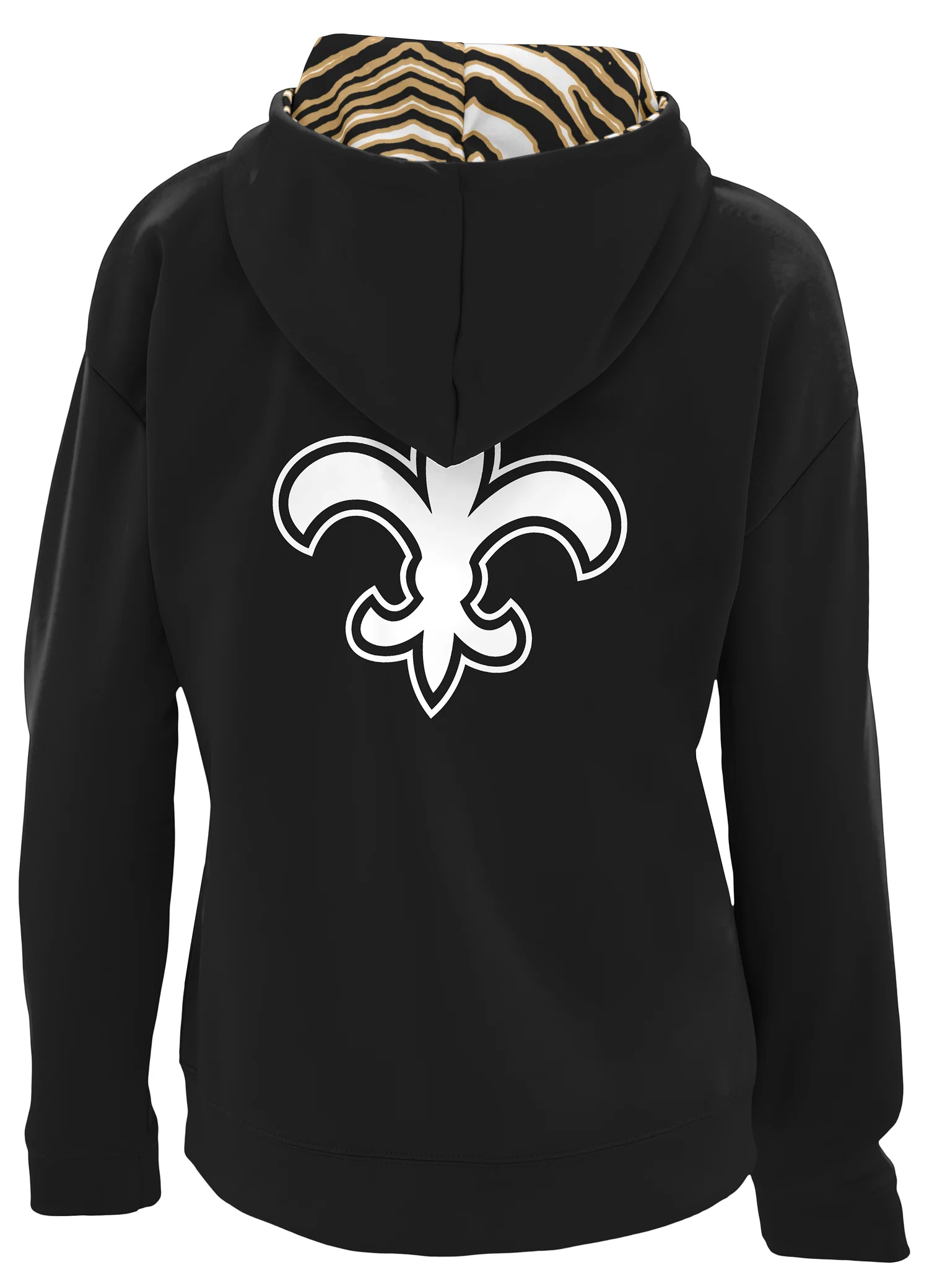 Zubaz NFL Women's 3 Color Zebra Liner Full Zip Hoodie, NEW ORLEANS SAINTS - Image 3