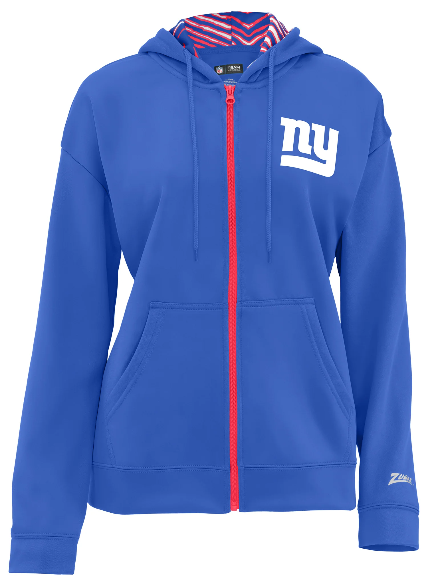 Zubaz NFL Women's 3 Color Zebra Liner Full Zip Hoodie, NEW YORK GIANTS - Image 15