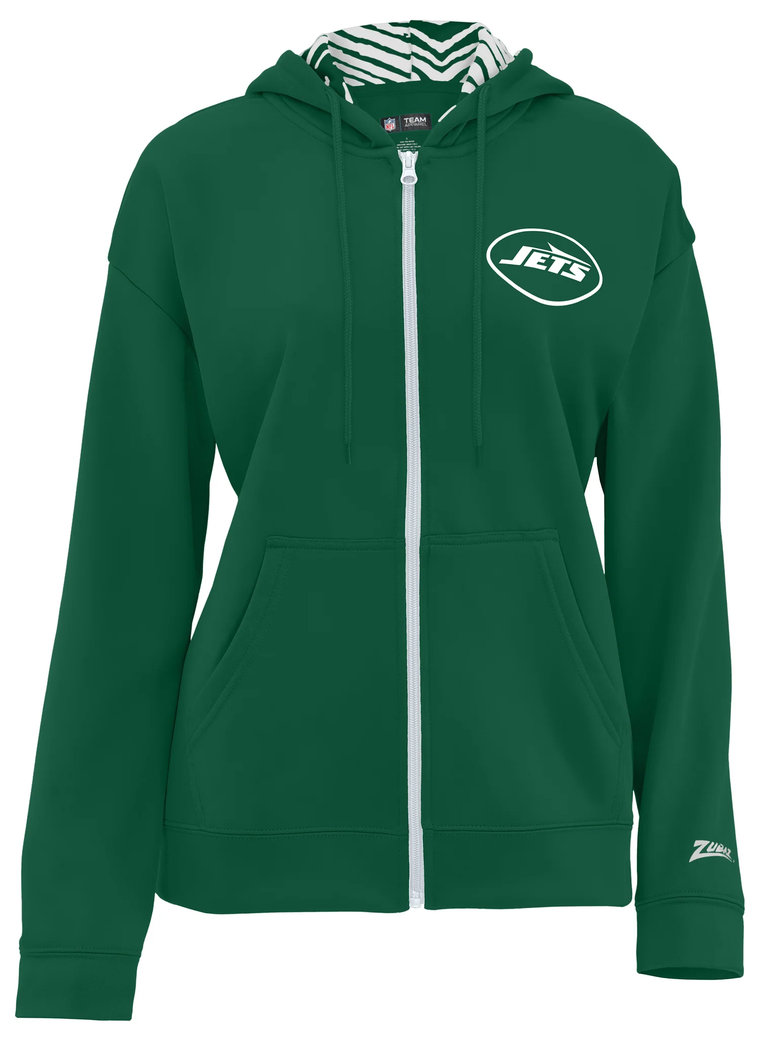 Zubaz NFL Women's 3 Color Zebra Liner Full Zip Hoodie, NEW YORK JETS - Image 15