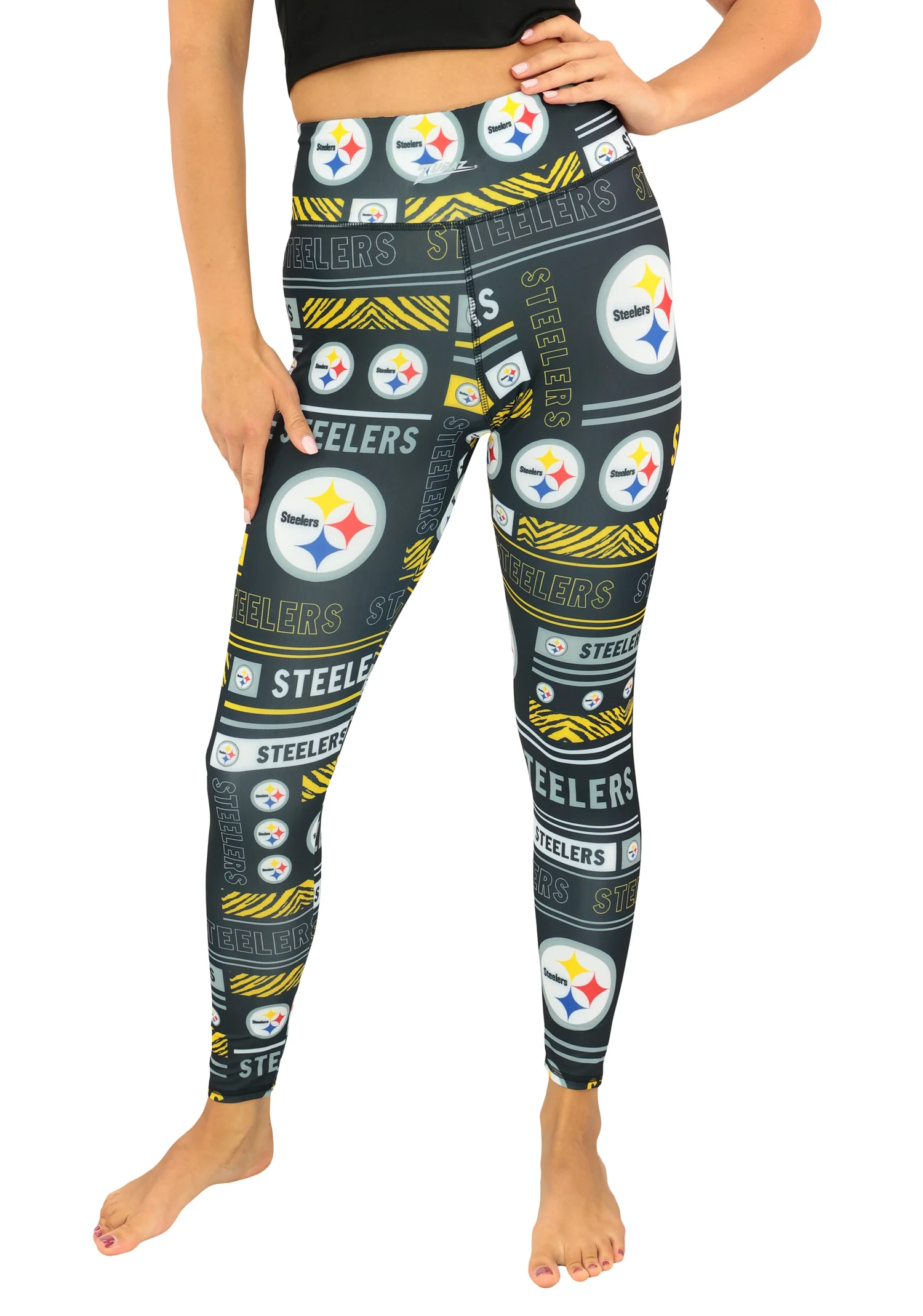 Zubaz NFL Women's Column Leggings, Pittsburgh Steelers