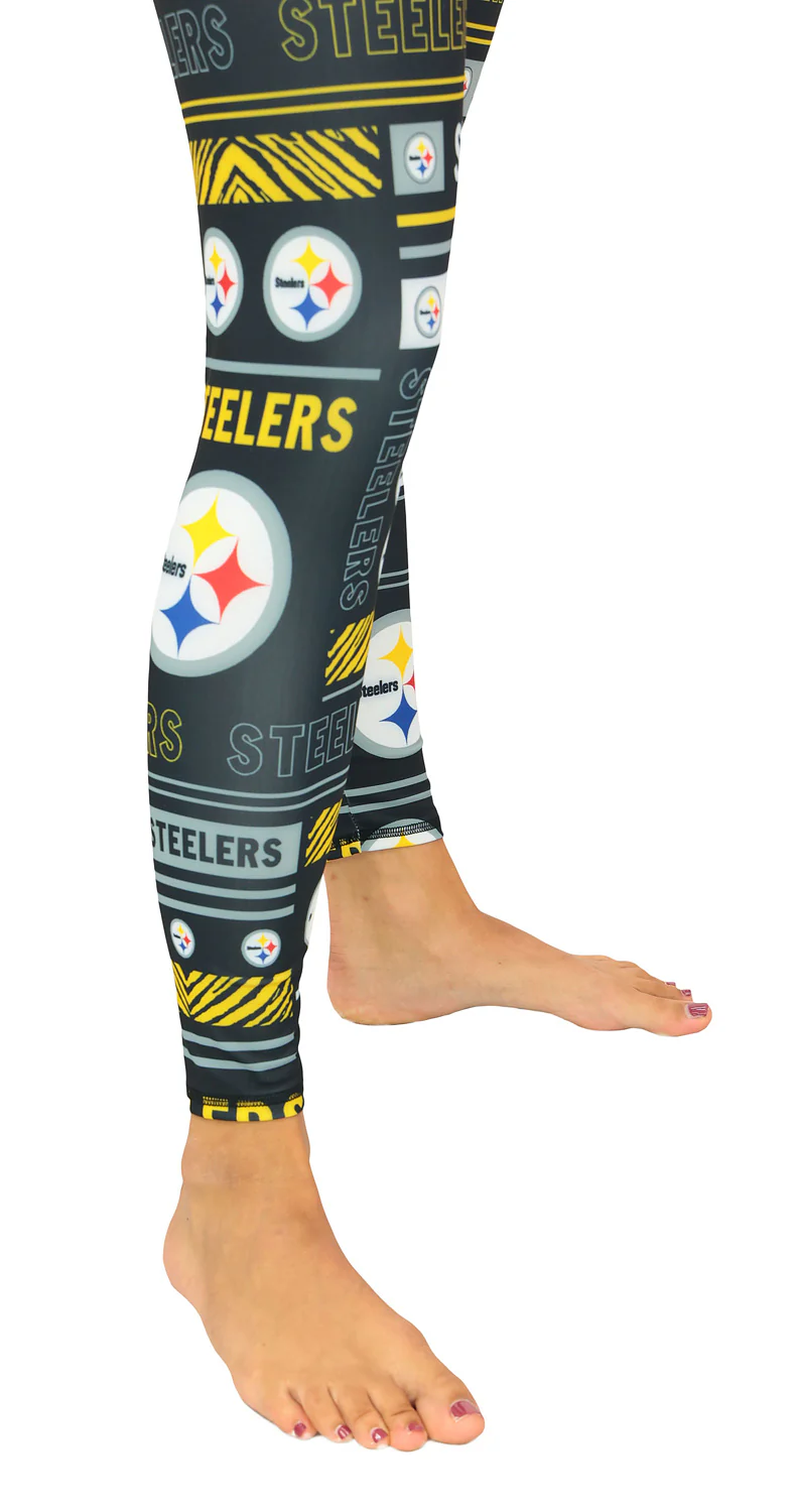 Zubaz NFL Women's Column Leggings, Pittsburgh Steelers - Image 3