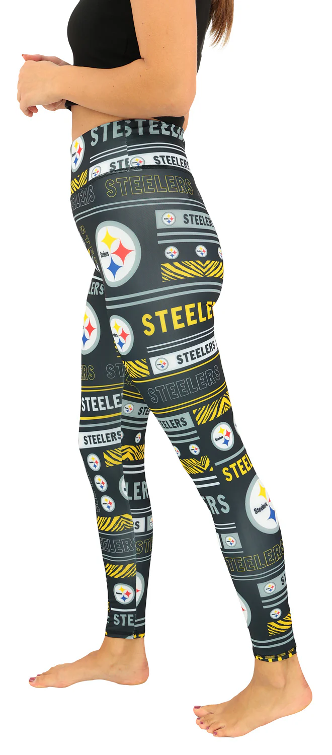 Zubaz NFL Women's Column Leggings, Pittsburgh Steelers - Image 4