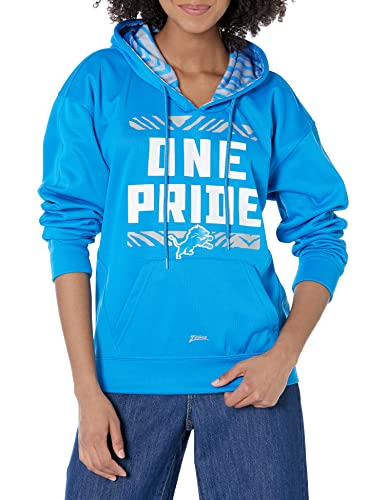 Zubaz NFL Women's Detroit Lions Solid Team Color Hoodie with Zebra Details - Image 5